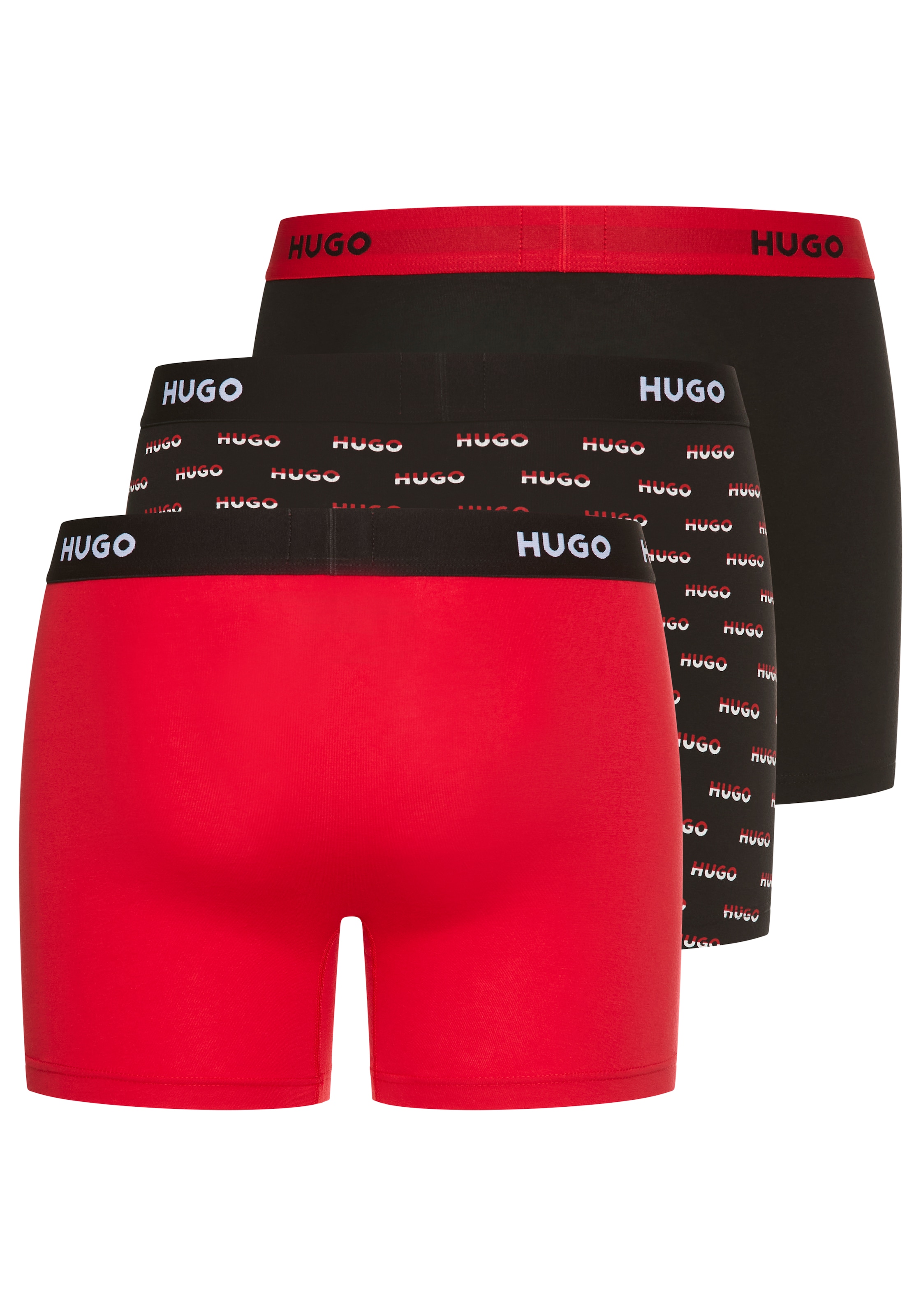 HUGO Underwear Boxershorts »BOXERBR TRPLT DESIGN«, Markenlogo am elastischem Bund