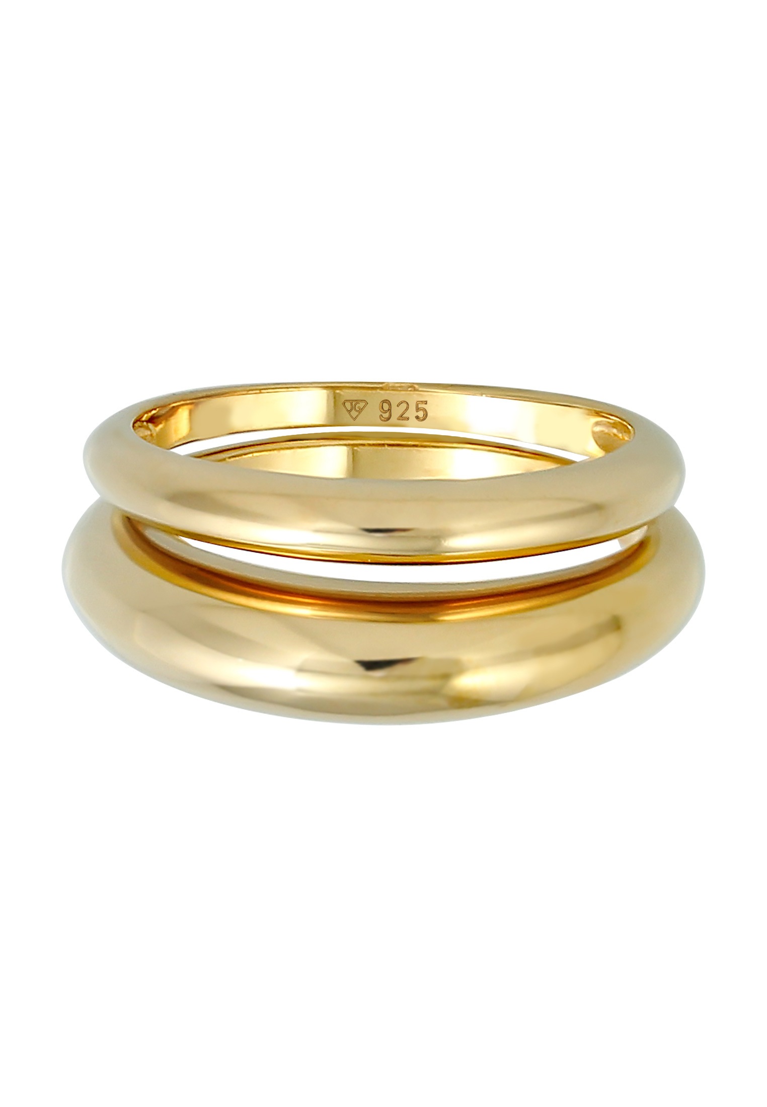 Elli Premium Ring-Set »Ring Bandring Basic Klares Design 2er Set 925 Silber«