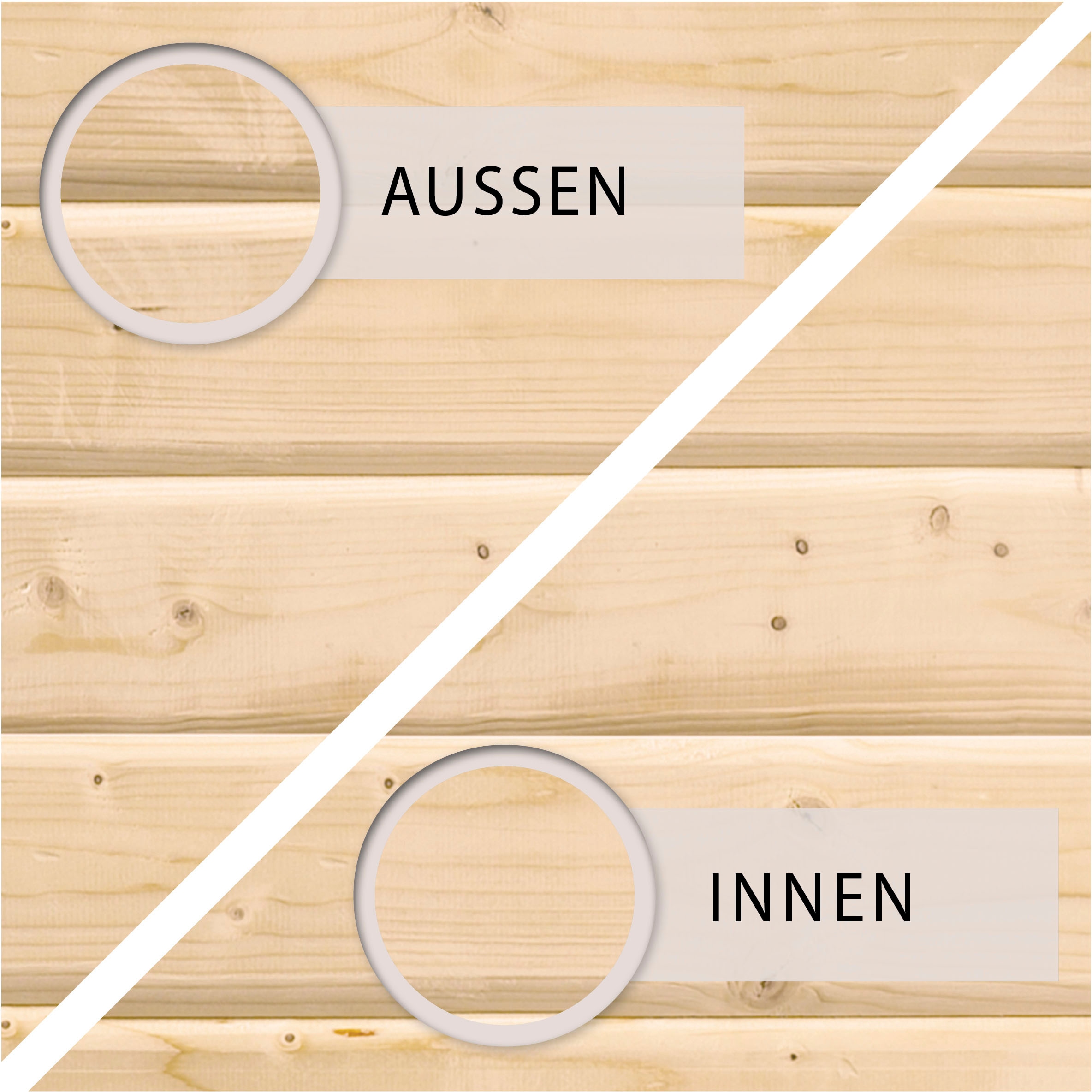 Karibu Gartenhaus »Rabensee 2 SET« naturbelassen mit Anbaudach 3,3 m