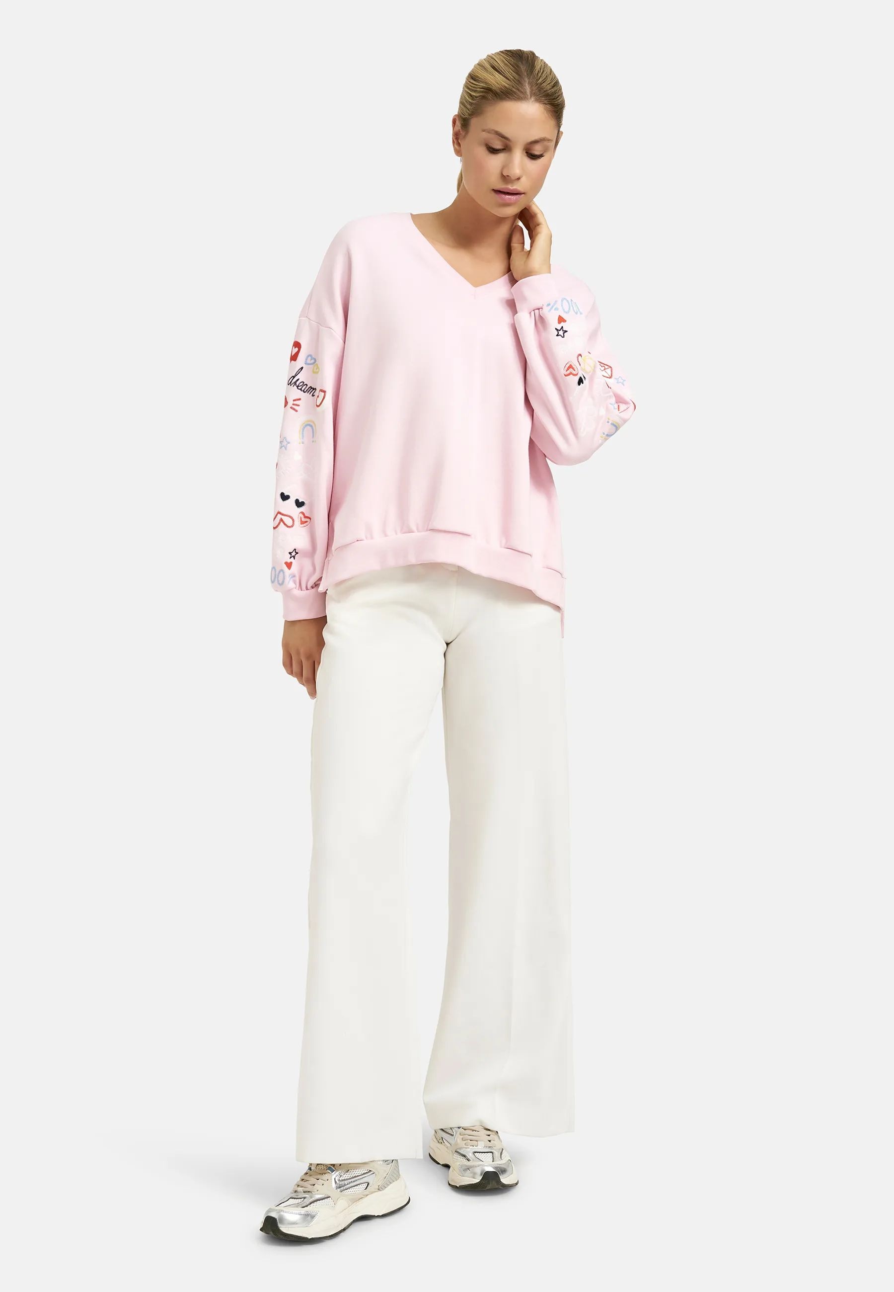 Smith & Soul Sweatshirt , mit V-Ausschnitt, Oversize, bestickt
