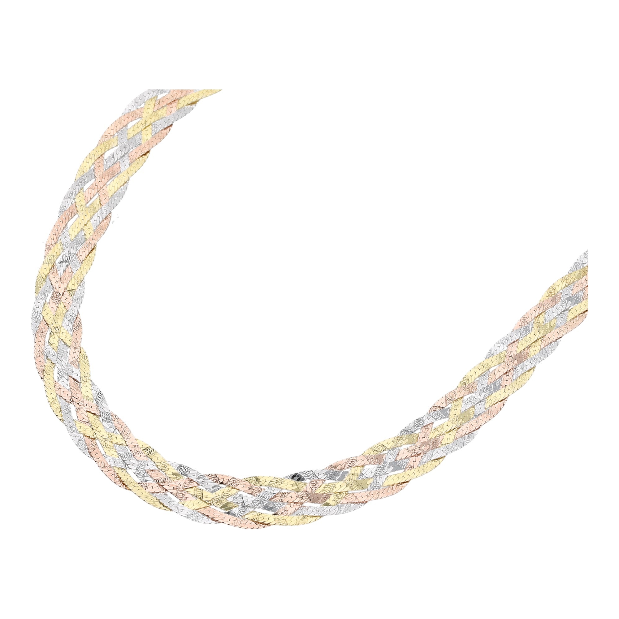 Smart Jewel Collier »Collier Heringbonekette tricolor, Silber 925«