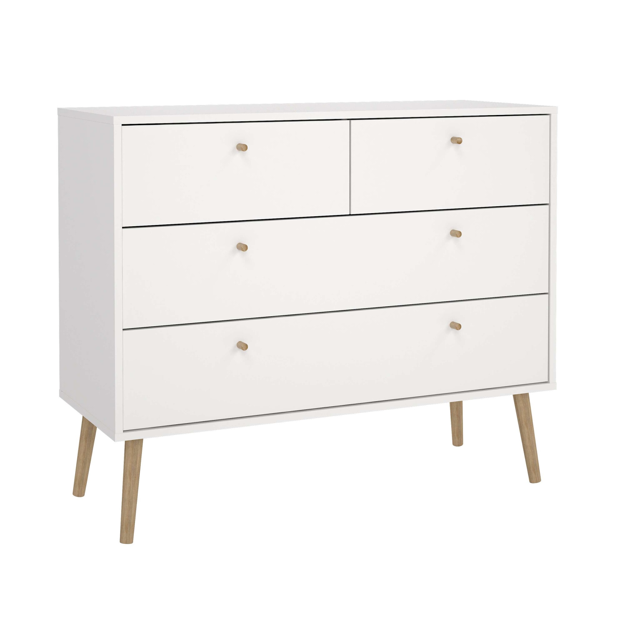 andas Kommode »Bodo, Aufbewahrung, Schubladenschrank, Stauraum«, 4 Schubladen, Beine und Griffe aus Echtholz, Breite 99 cm