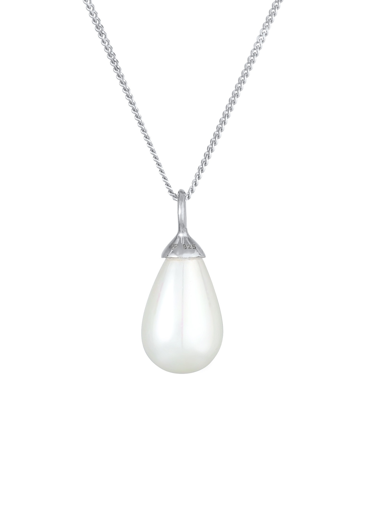 Nenalina Lange Kette »Halskette Anhänger Muschelkernperle Tropfen 925 Silber«