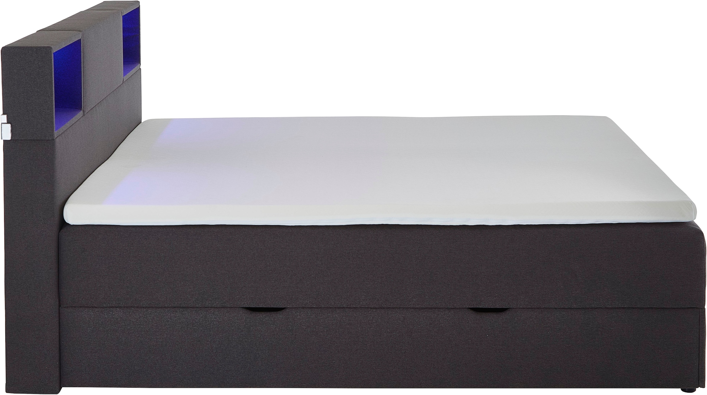 meise.möbel Boxspringbett »Caja mit Bettkasten und Topper«, mit LED ausgestattetes Ablagefach im Kopfteil