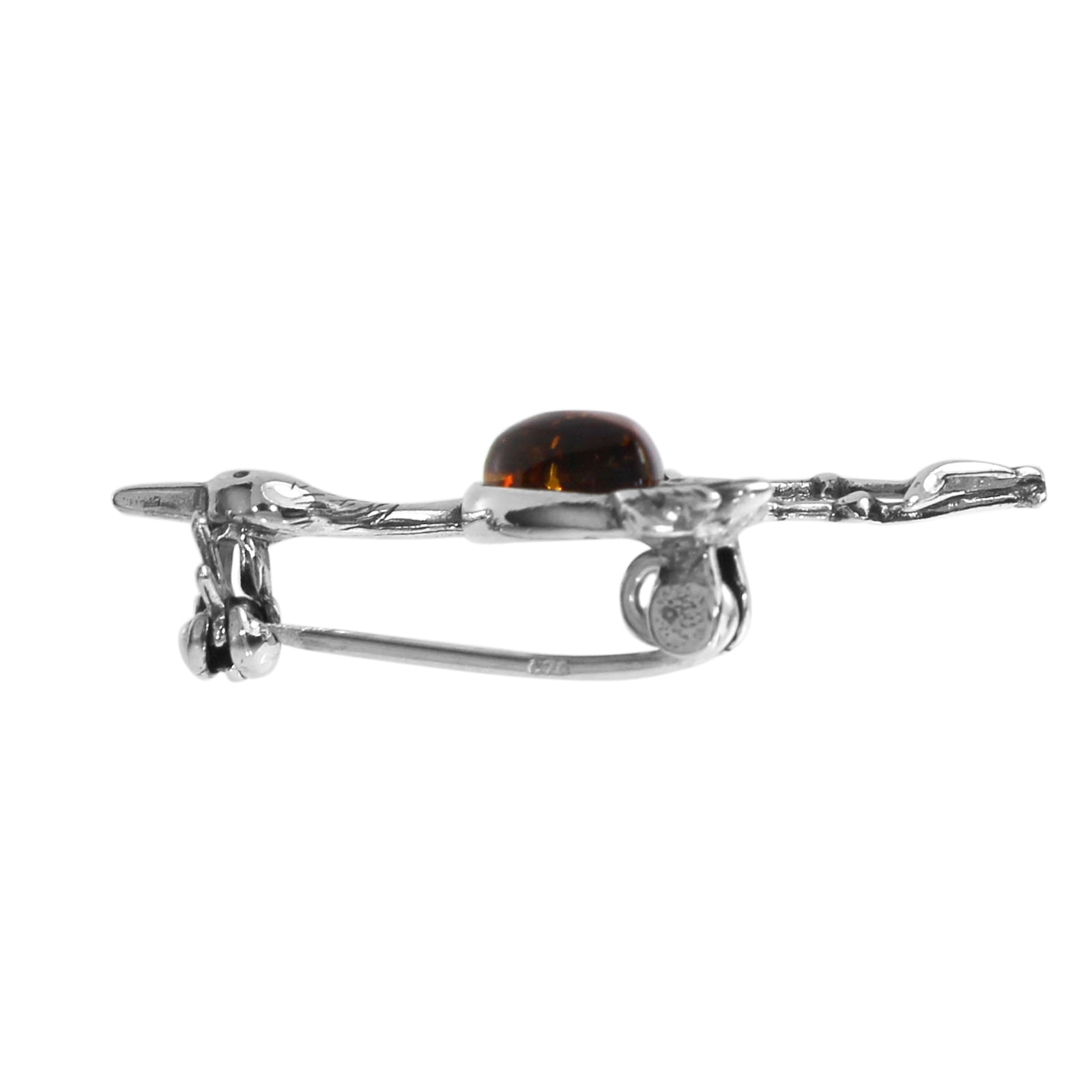 OSTSEE-SCHMUCK Brosche »- Kranich - Silber 925/000 - Bernstein«