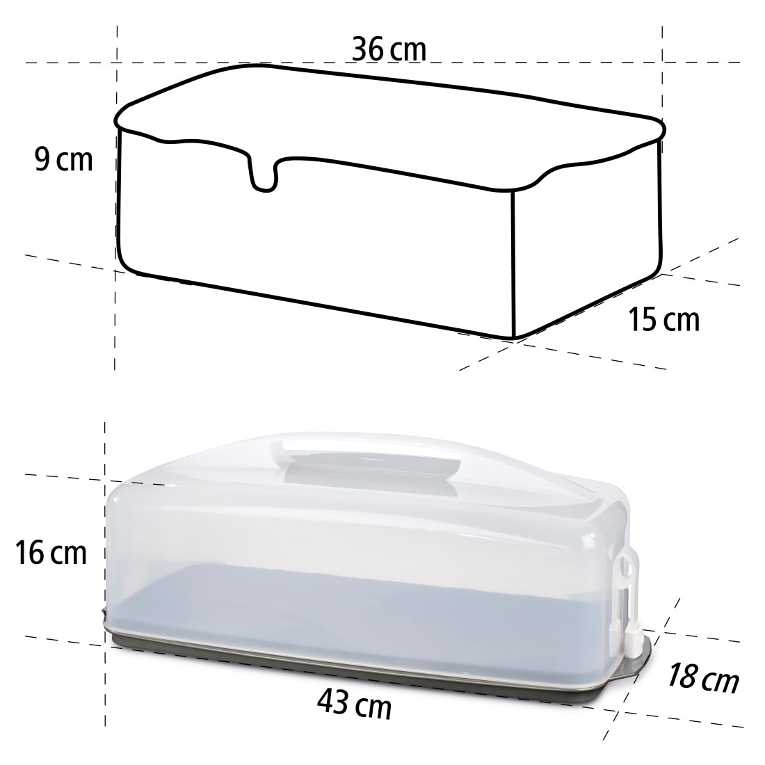 Xavax Kuchentransportbox »Kuchentransportbox, eckig«, (2 tlg.), Kuchenbehälter