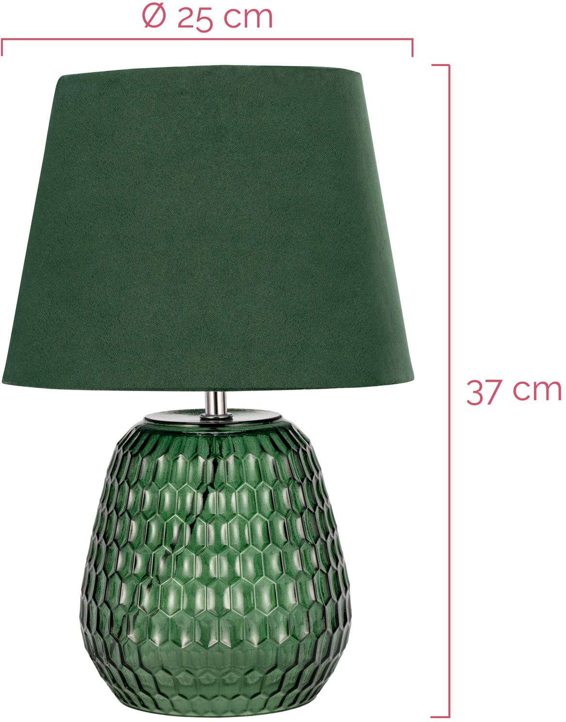 Pauleen Tischleuchte »Crystal Velours«, 1 flammig, Leuchtmittel E14 | ohne Leuchtmittel, E14, Grün, Glas, Samt
