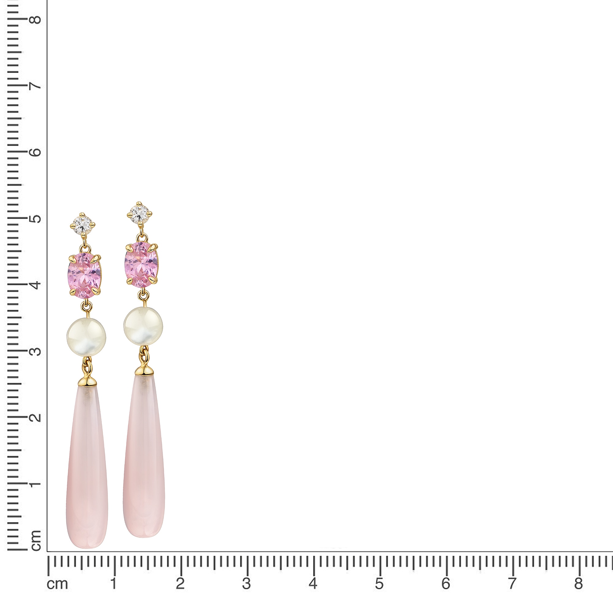 Firetti Paar Ohrstecker »Schmuck Geschenk Silber 925 Ohrschmuck Ohrringe Tropfen« mit Zirkonia (synth.), Mondstein, Rosenquarz