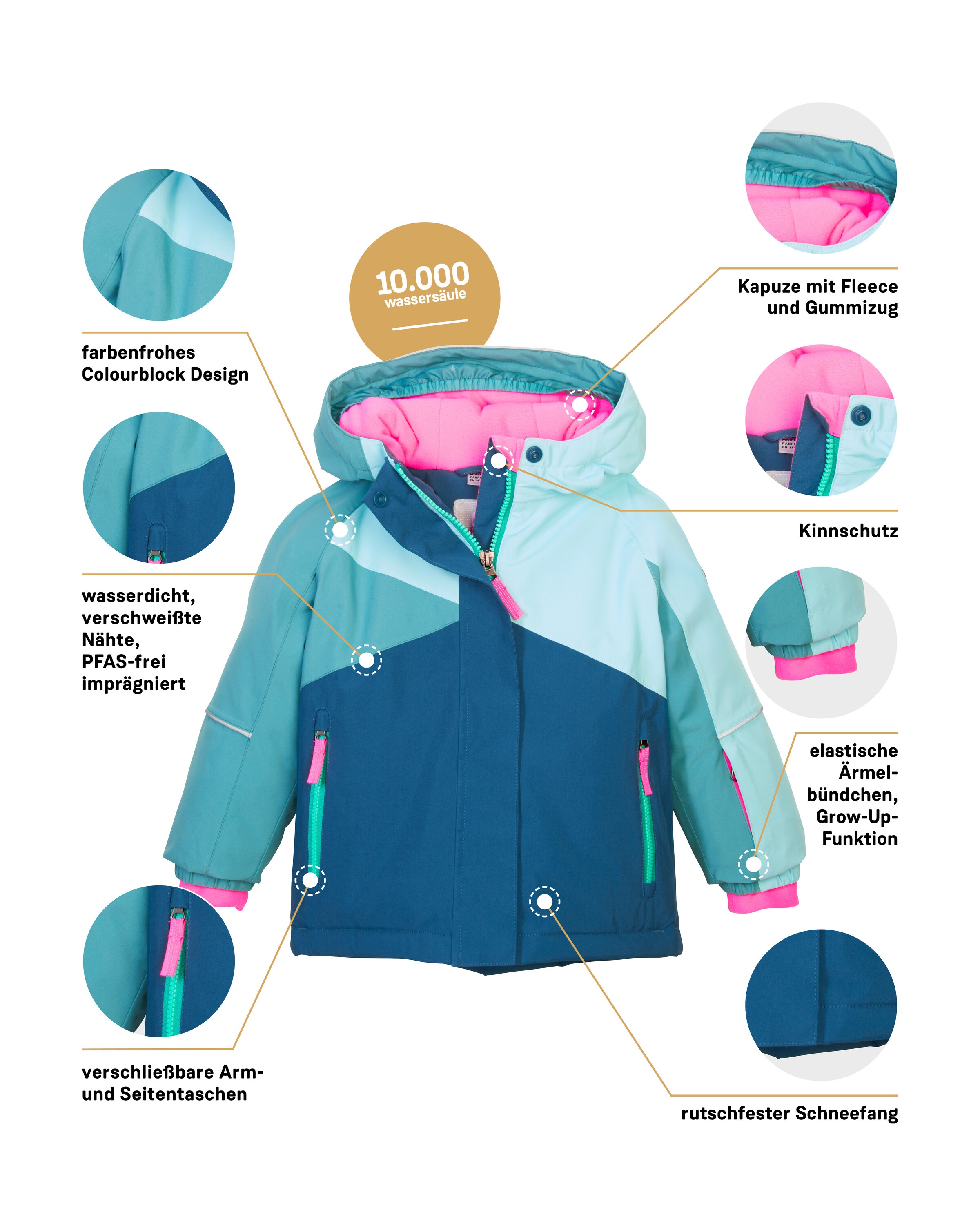 first instinct by killtec Skijacke »FISW 41 MNS SKI JCKT« Wind- und wasserdicht, verlängerbare Ärmel, Schneefang