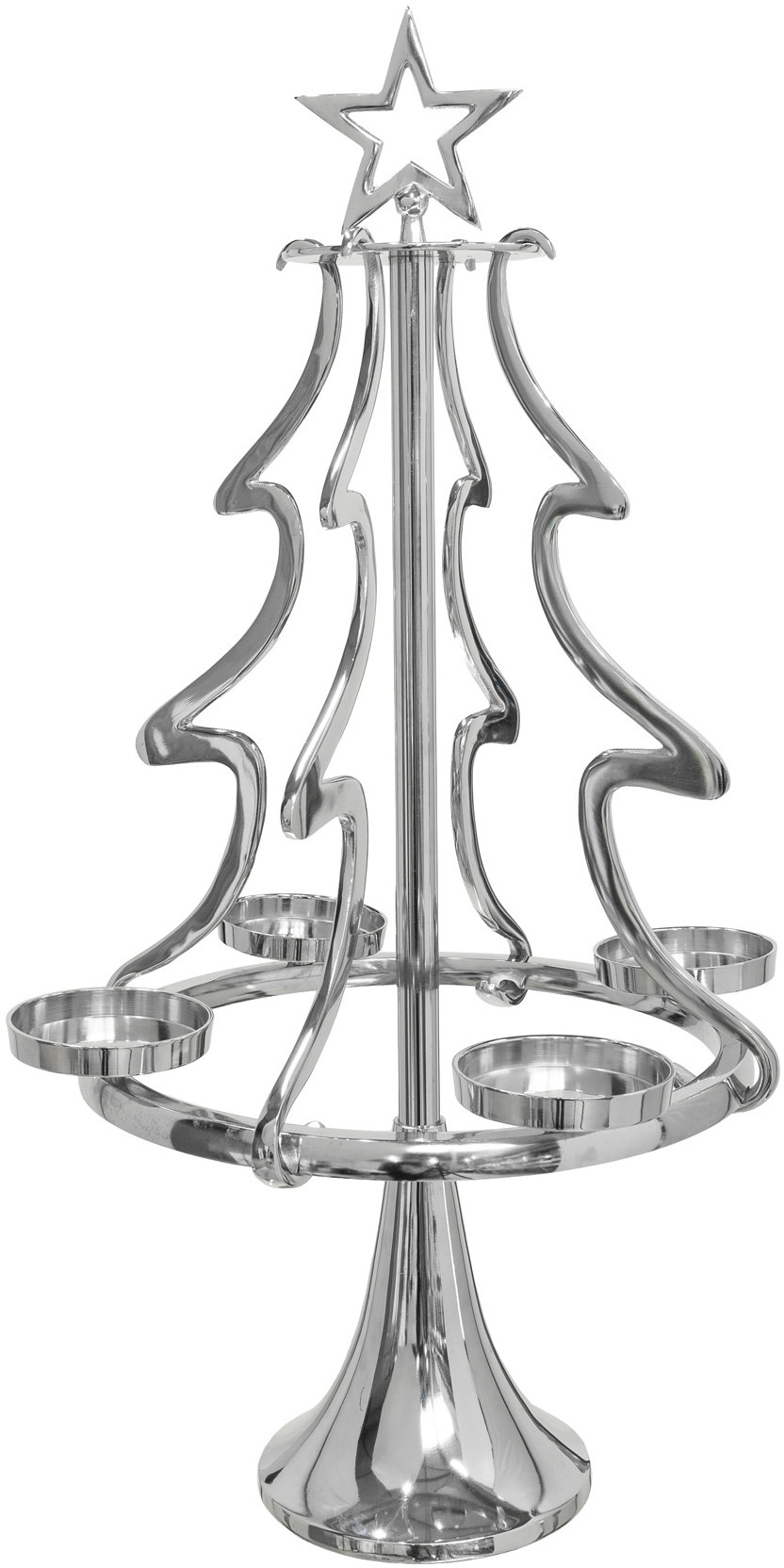 my home Adventsleuchter »Tannenbaum, St.), cm aus (1 Weihnachtsdeko«, Höhe Aluminium, 72 Kerzenständer