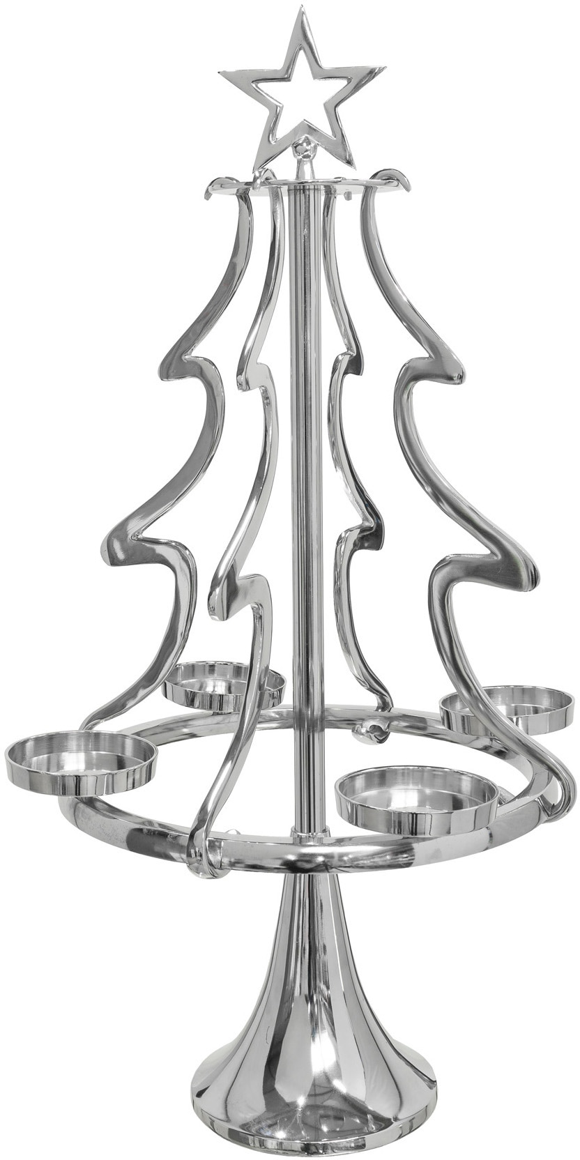 OTTO home Adventsleuchter "Tannenbaum, Weihnachtsdeko" Kerzenständer aus Aluminium, Höhe 99 cm