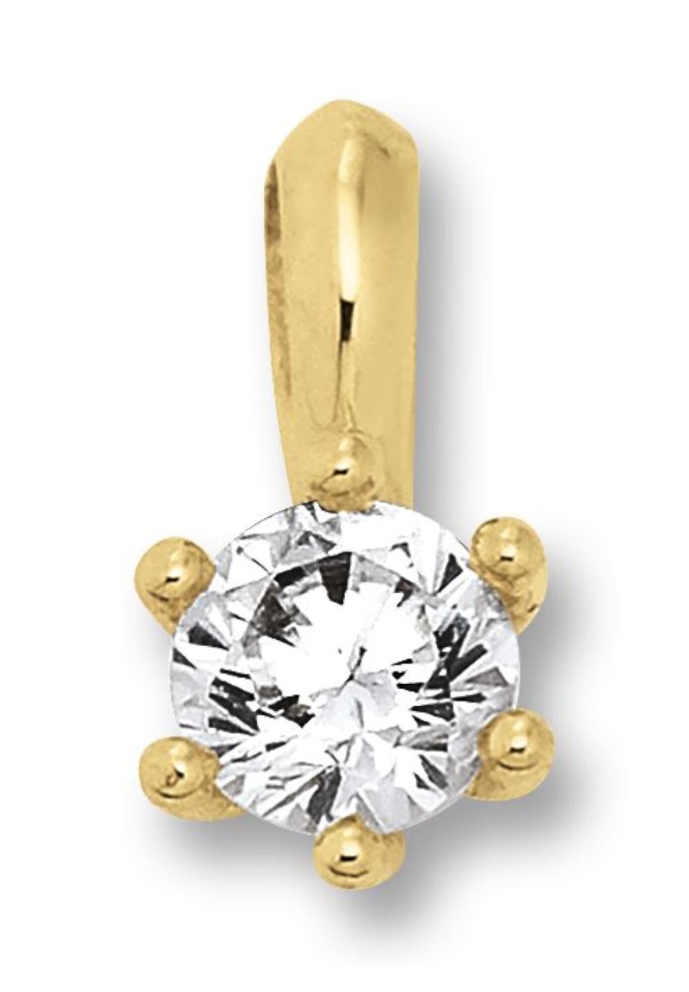 ONE ELEMENT Kettenanhänger »Zirkonia Anhänger aus 333 Gelbgold«