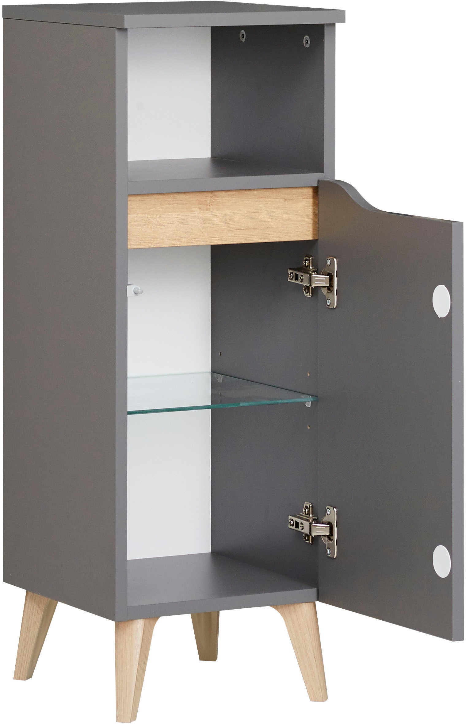 Saphir Badmöbel-Set »Quickset 5-teilig, Waschbeckenunterschrank mit LED-Spiegelschrank«, (5 St.), Hochschrank, Unterschrank, Hängeschrank, inkl. Türdämpfer, 9 Türen