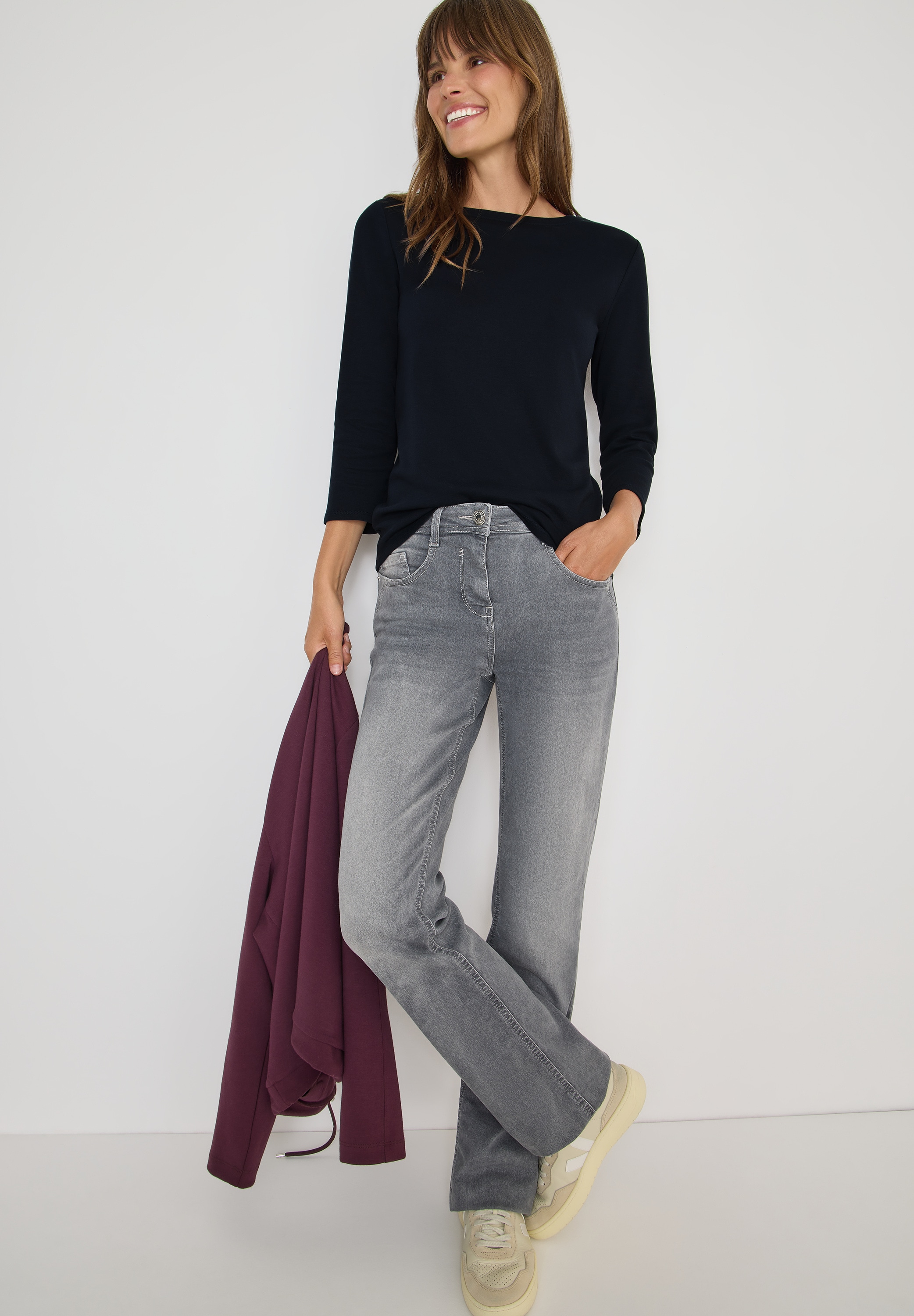 Cecil 3/4-Arm-Shirt mit U-Boot-Ausschnitt