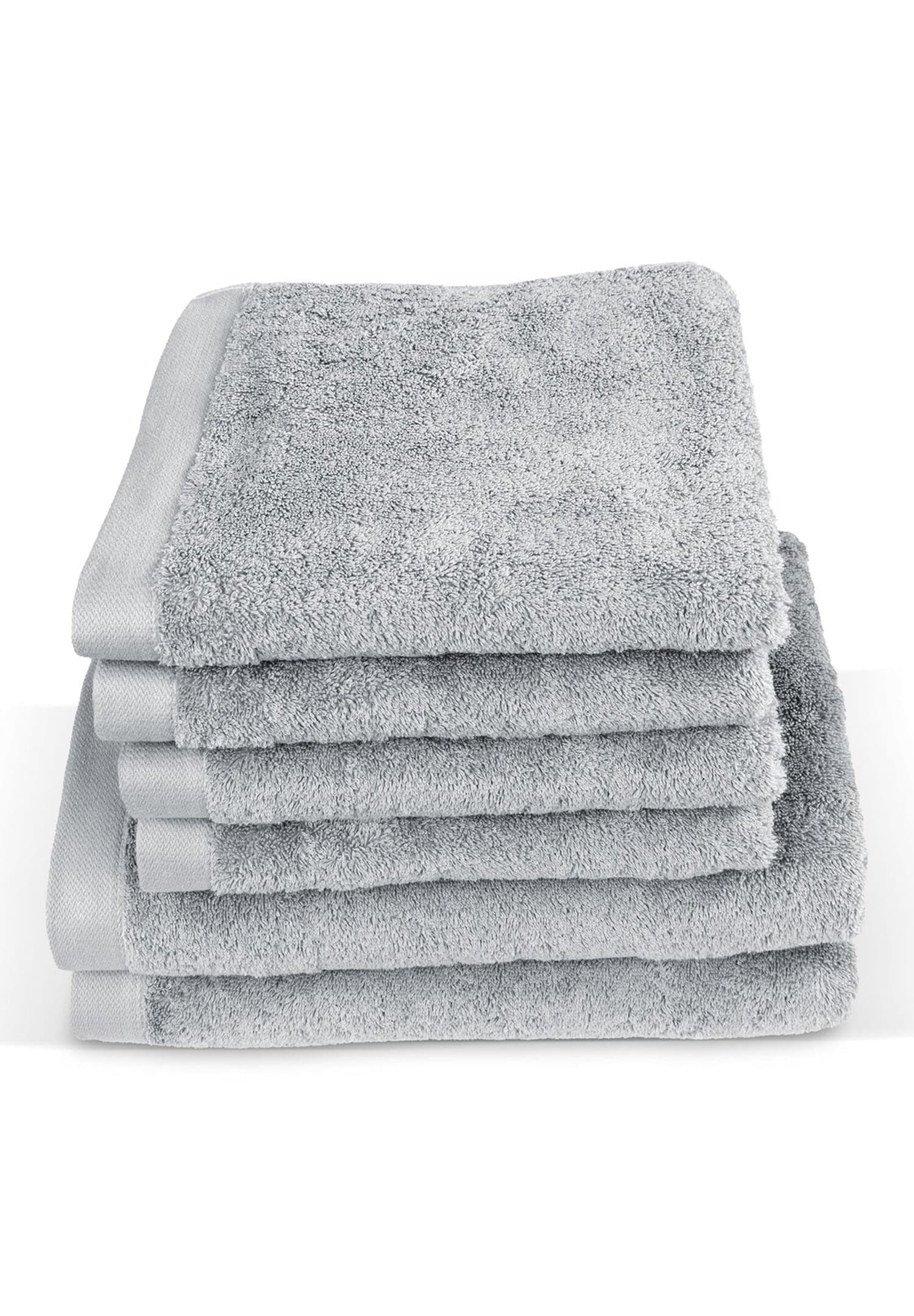 herzbach home Handtuch Set »Pura« 6 Jersey 6er Set, 550g/m², Premium-Qualität, 100% Baumwolle, einfarbig