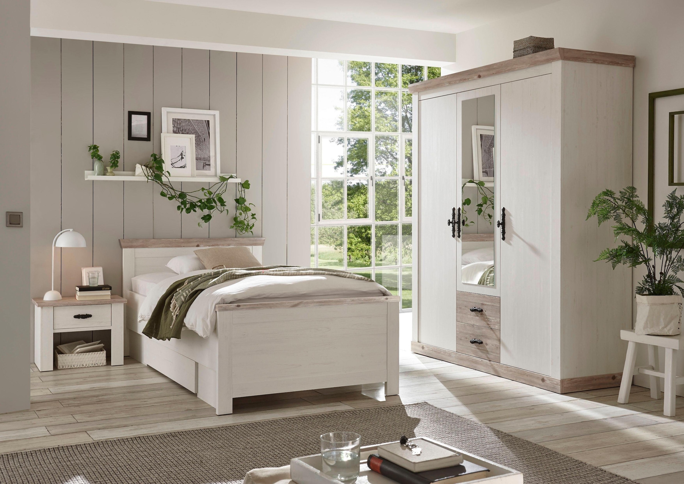 Home affaire Bett »Florenz Doppelbett Landhausstil Bettgestell (100,140 oder 180/200cm)«, aus FSC®-zertifiziertem Holzwerkstoff, in 3 Breiten