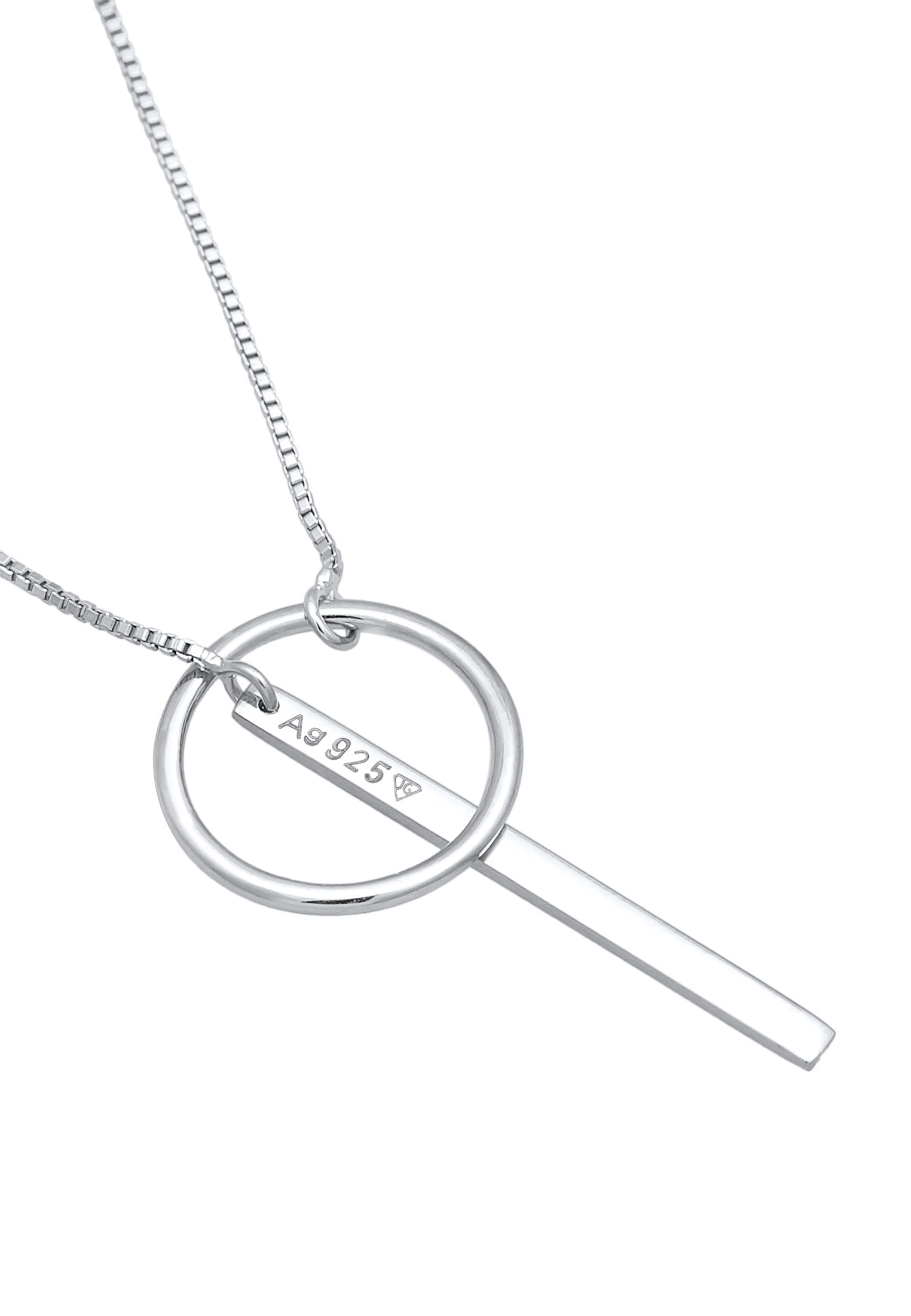 Elli Y-Kette »Halskette Y-Kette Kreis Stab Feminin 925 Silber«