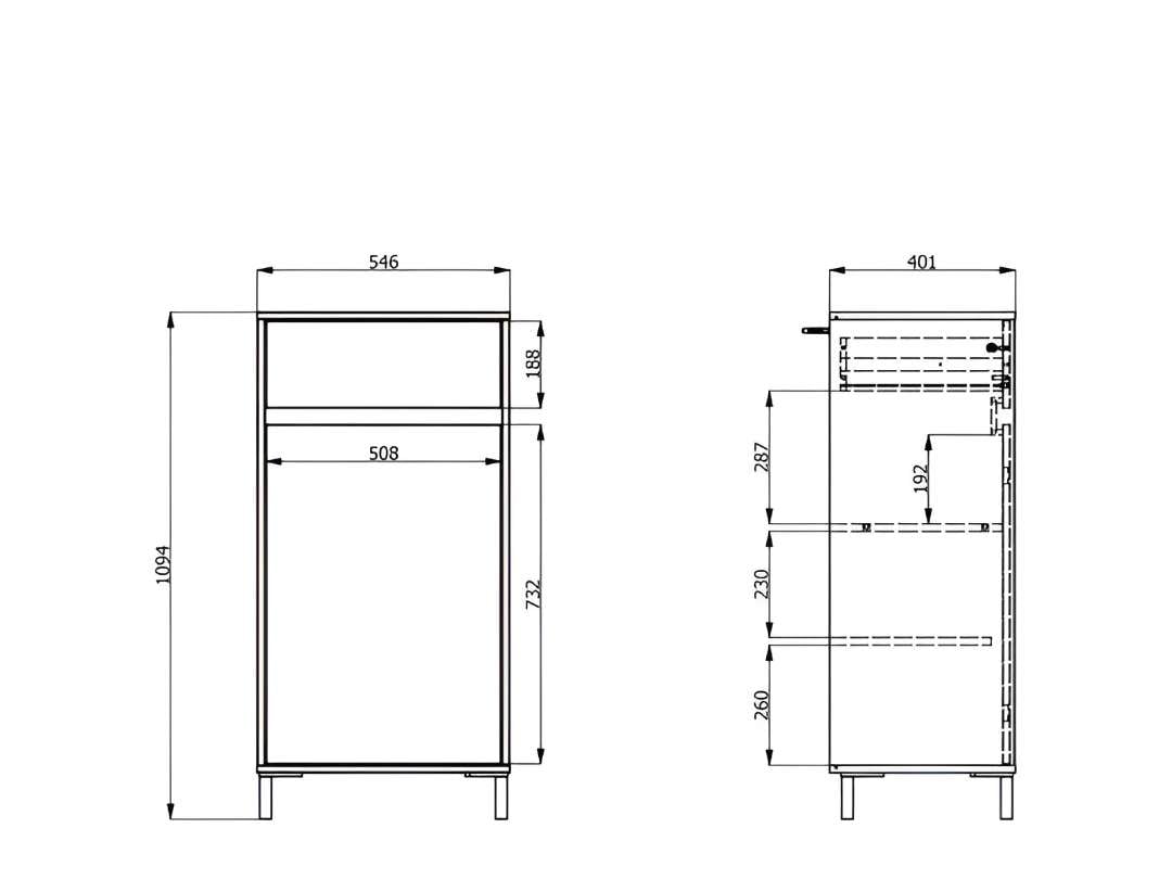 Home affaire Schuhkommode »Arran, Schuhregal, Schuhschrank« zwei Regale und eine Schublade. Gesamtbreite 54,5 cm