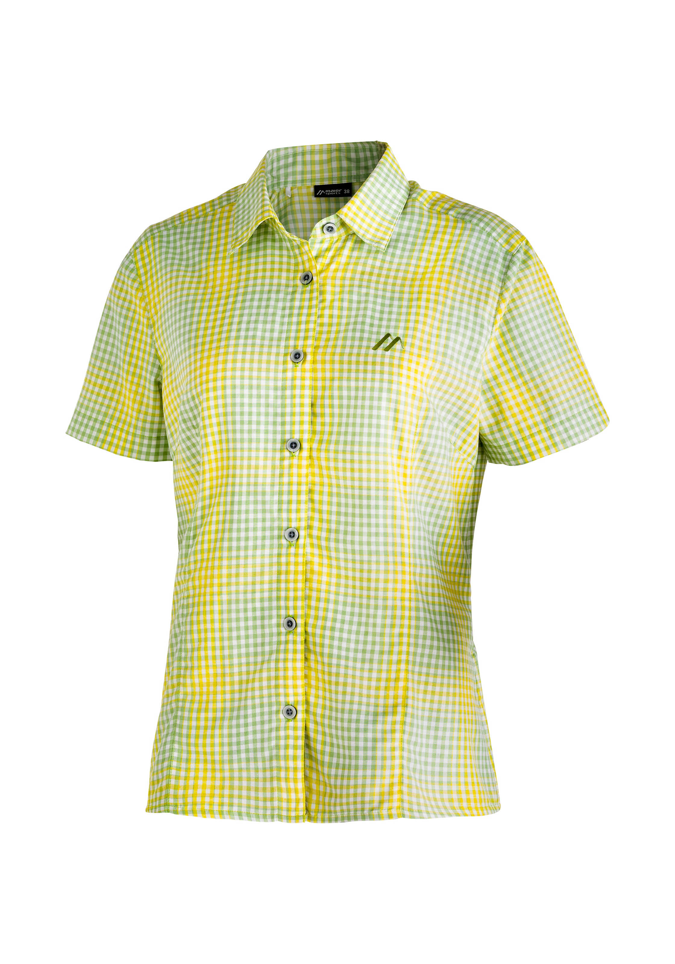 Maier Sports Funktionsbluse »Philina«, Karierte Kurzarm-Bluse für Wandern, Reisen und Freizeit