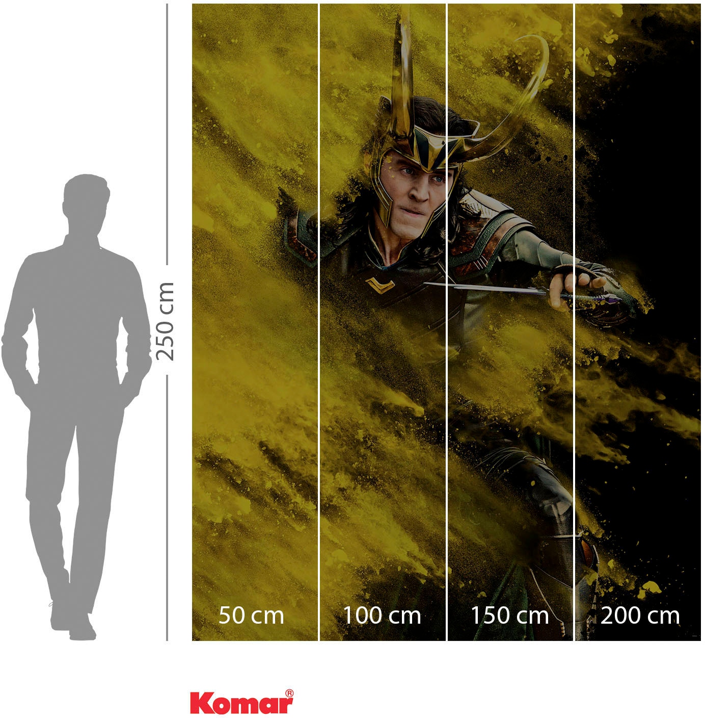 Komar Fototapete »Digitaldruck Vlies -  Loki Yellow Dust - Größe 200 x 250 cm« bedruckt glatt Kinderzimmer