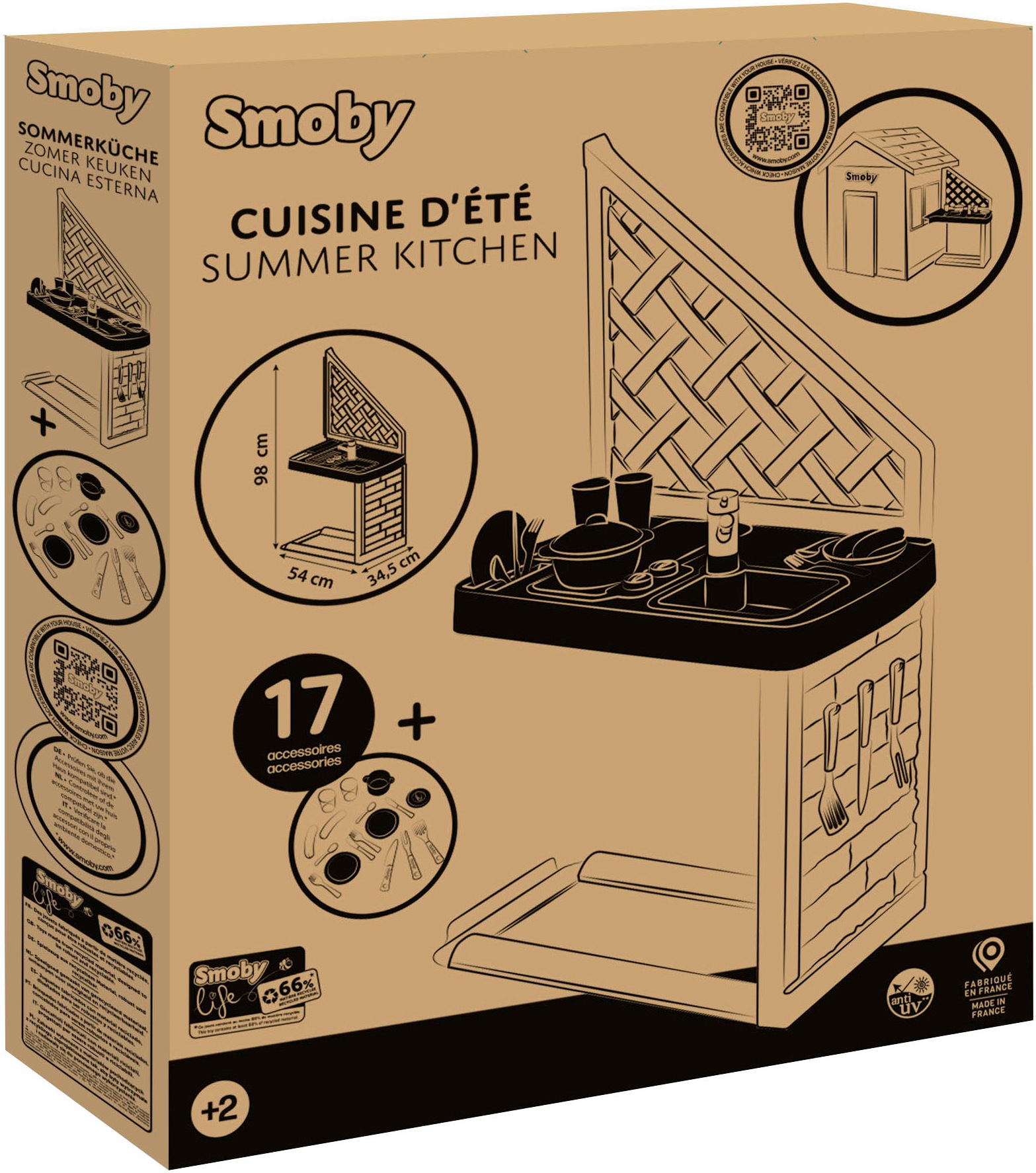Smoby Outdoor-Spielküche »Smoby Life, Spielhaus Zubehör Sommerküche«, Inkl. Zubehör; Made in Europe
