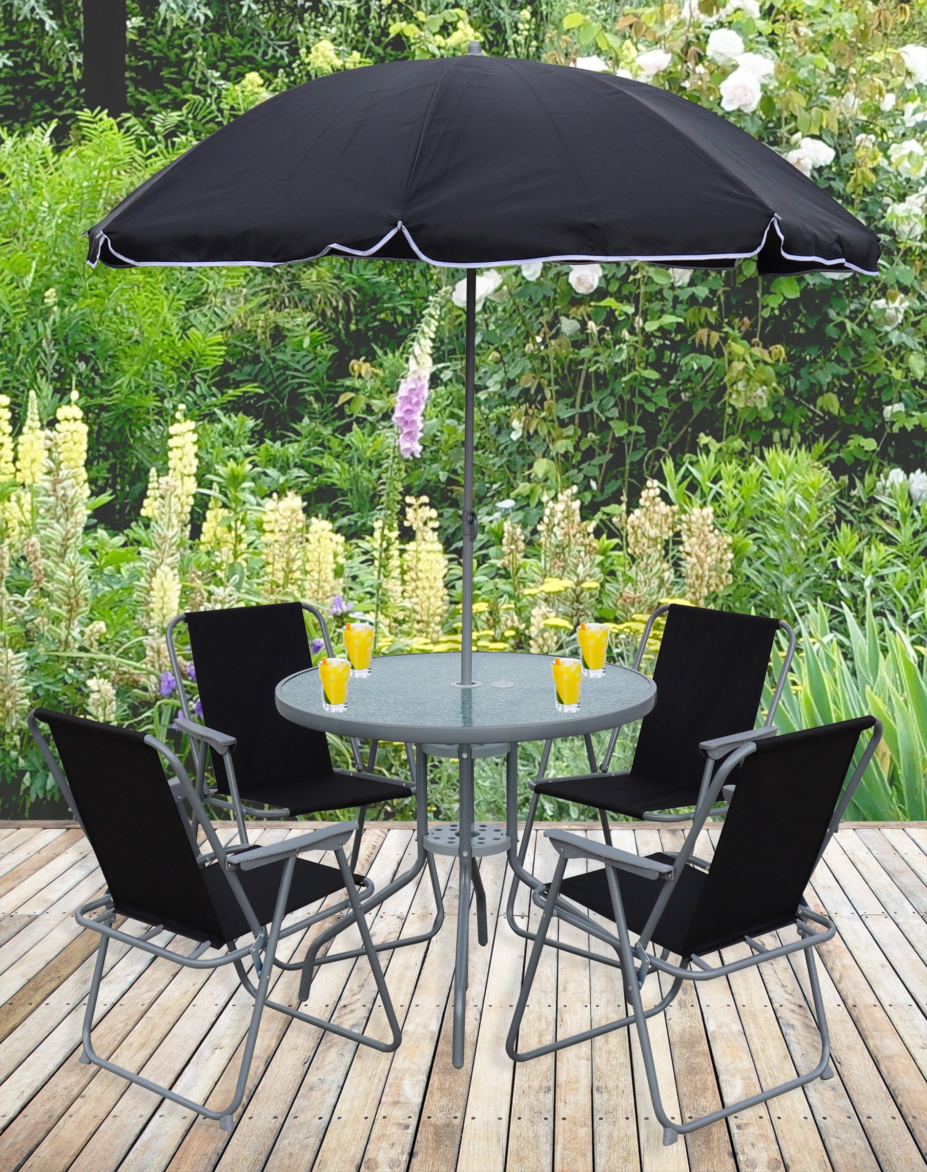 VCM Garten-Essgruppe »6tlg Balkonset Gartenmöbel Stapelstühle Set Maxola«