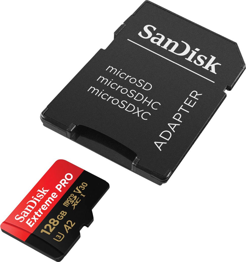 Sandisk Speicherkarte »Extreme PRO microSDXC™-UHS-I-KARTE«, (Video Speed Class 30 (V30)/UHS Speed Class 3 (U3) 200 MB/s Lesegeschwindigkeit)