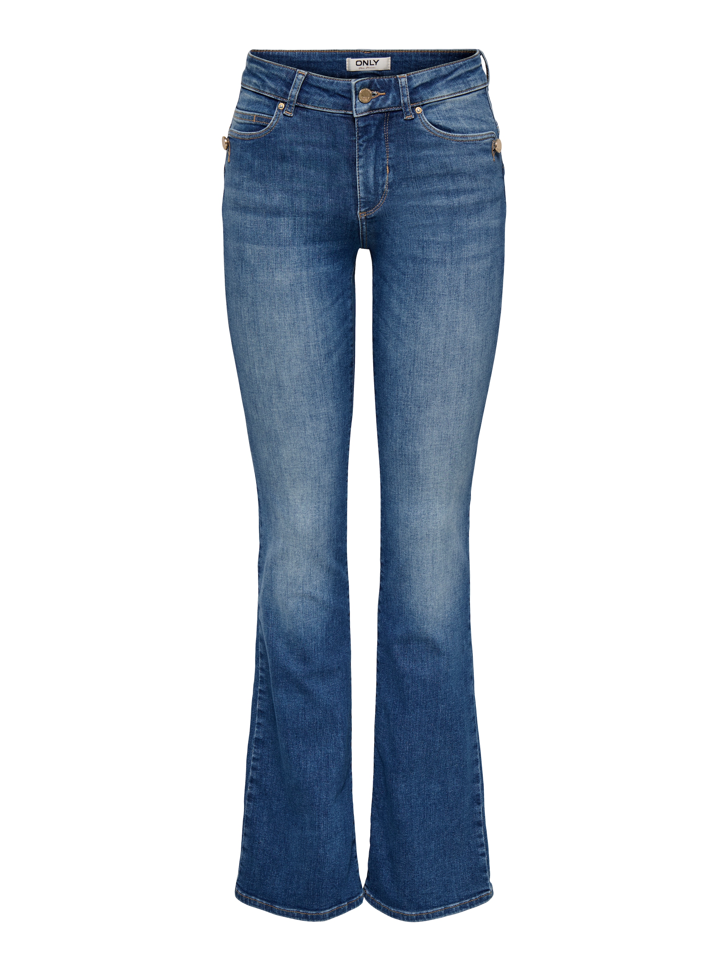 ONLY Bootcut-Jeans »ONLBLUSH MID BUT FLARED DNM REA763« Baumwollmischung, bootcut fit