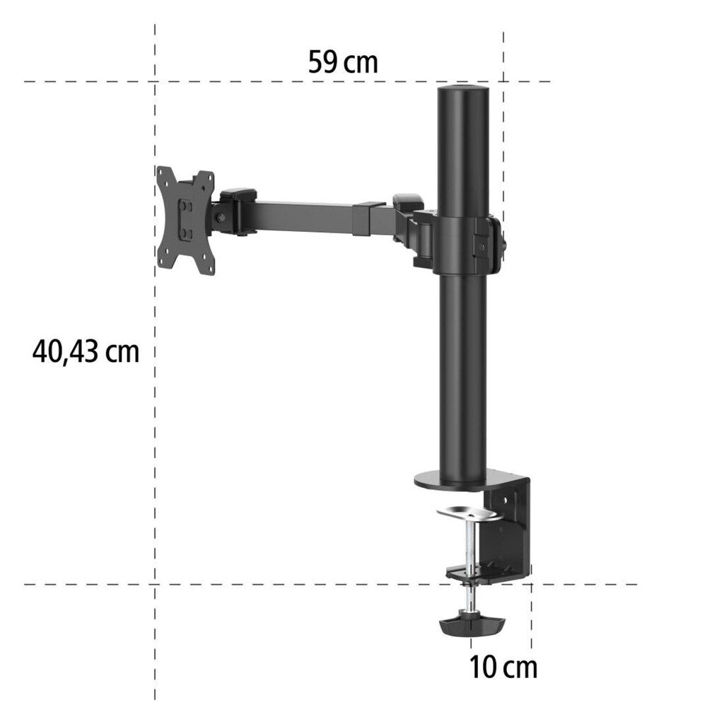 Hama Monitor-Halterung »Bildschirm Halterung, 33-89 cm(13"-35") ausziehbar«, bis 89 cm Zoll