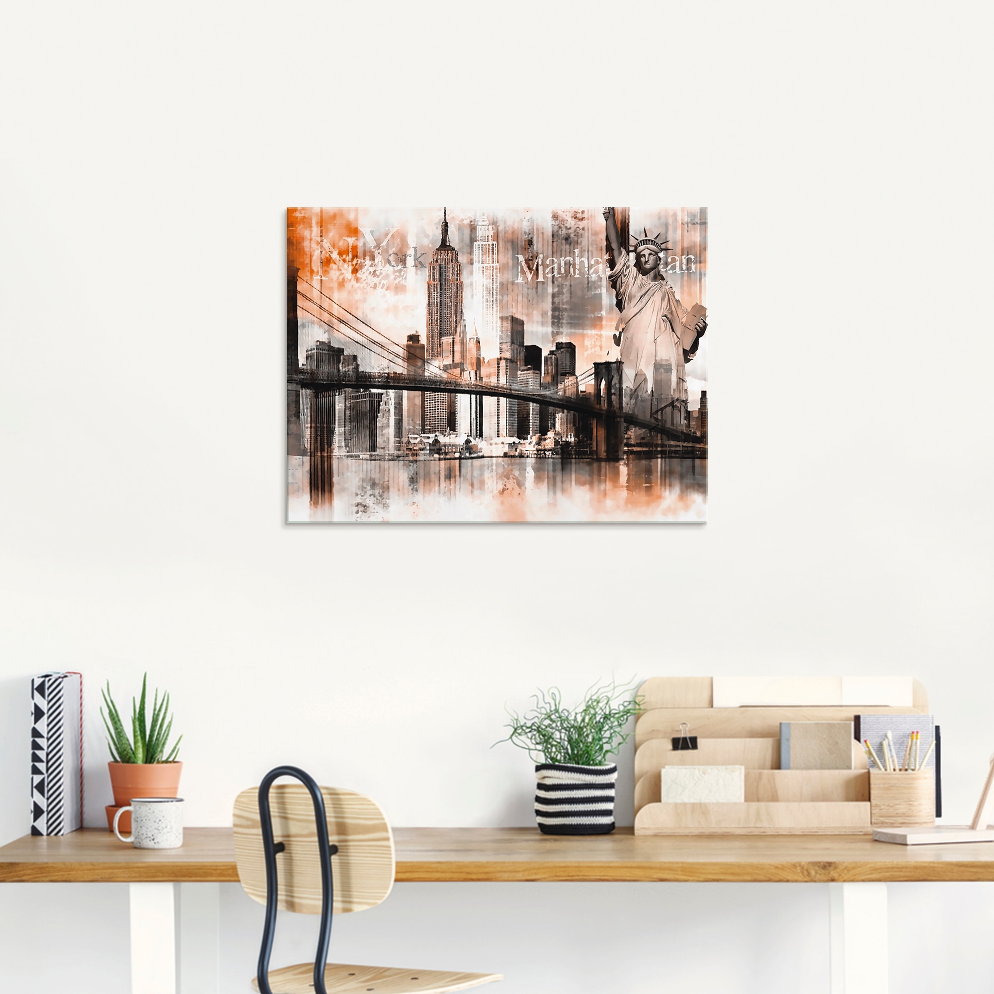 Artland Glasbild »New York Skyline Collage V« Amerika 1 Stk. tlg. in verschiedenen Größen