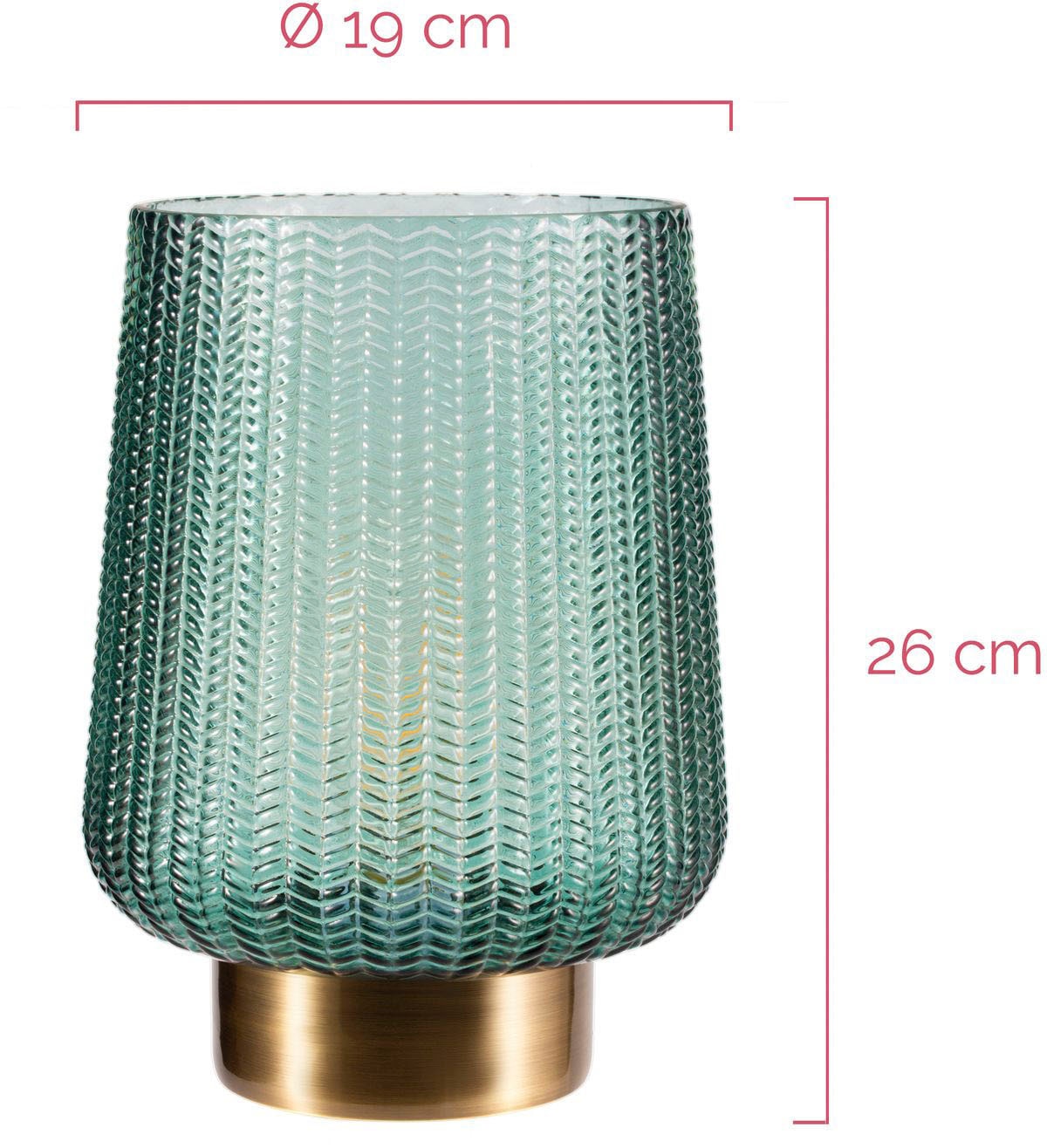 Pauleen Tischleuchte »Pretty Glamour«, 1 flammig, Leuchtmittel E27 | Leuchtmittel wechselbar, E27, Batterbiebetrieben, Timerfunktion, Windlicht