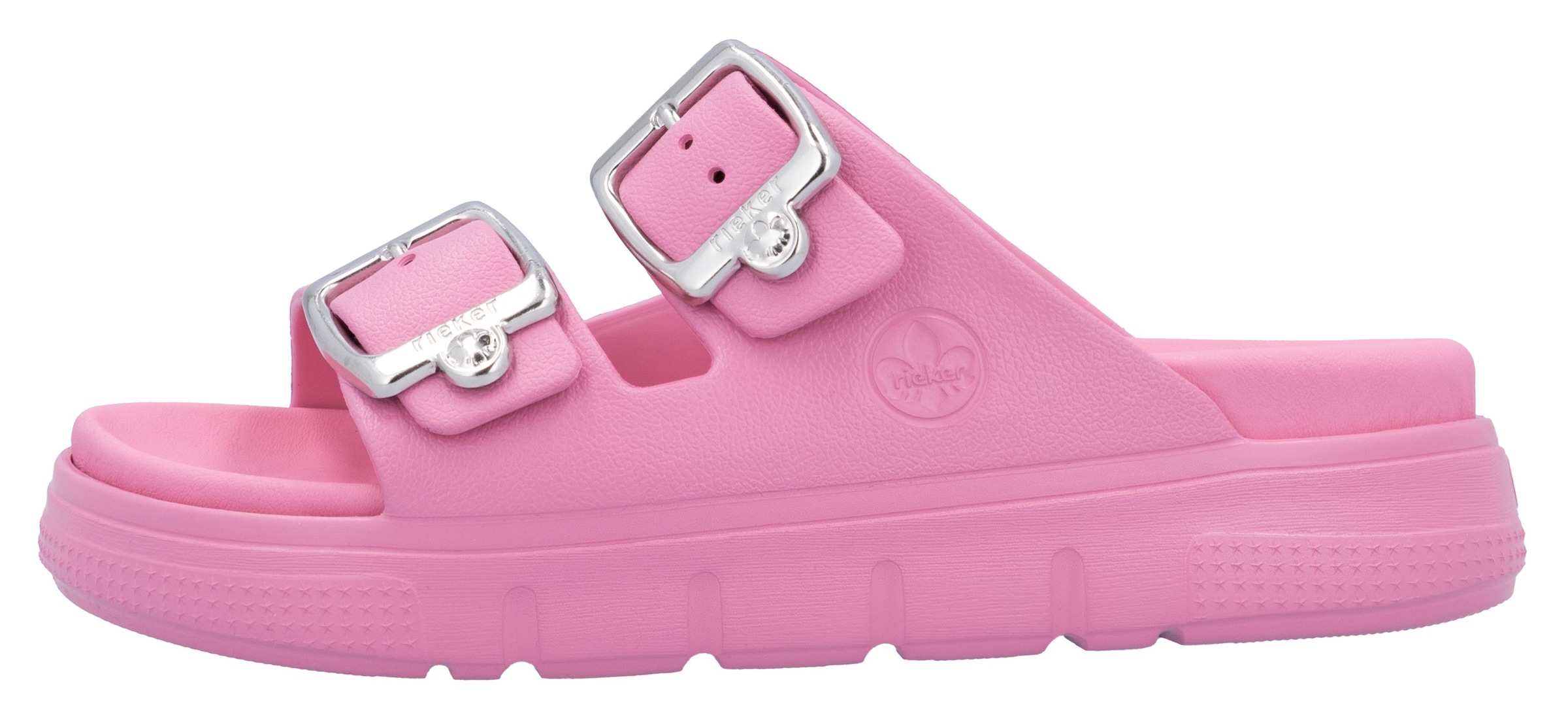 Rieker Pantolette, Plateau, Sommerschuh, Schlappen in Weite G (=weit)