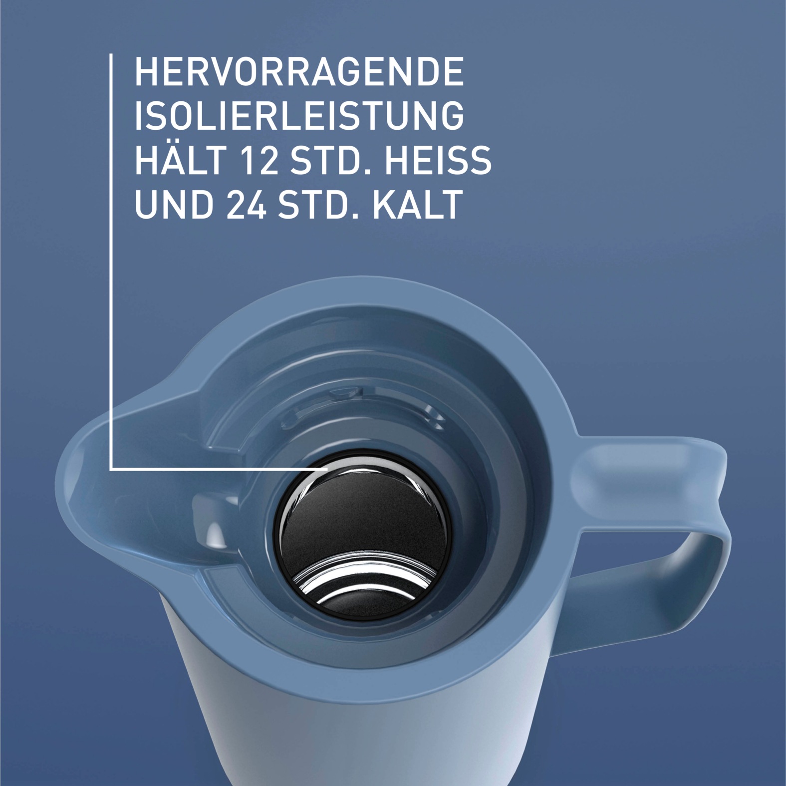 Emsa Isolierkanne »Motiva in modernem Design, 100% auslaufsicher, Made in Germany« 1 l doppelwandiger Glasisolierkolben, bis zu 12h warm/24h kalt,  Quick-Press-Deckel, Einhandbedienung, ergonomischer Schraubdeckel