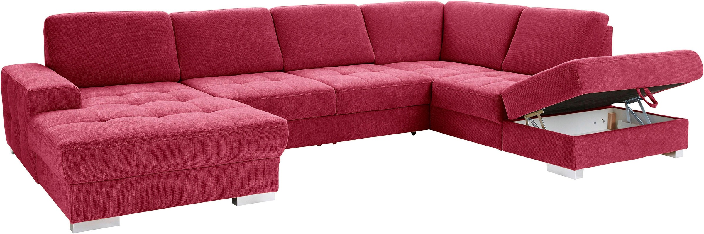 sit&more Wohnlandschaft »Santorini U-Form«, mit Federkern und Sitztiefenverstellung, wahlweise mit Bettfunktion