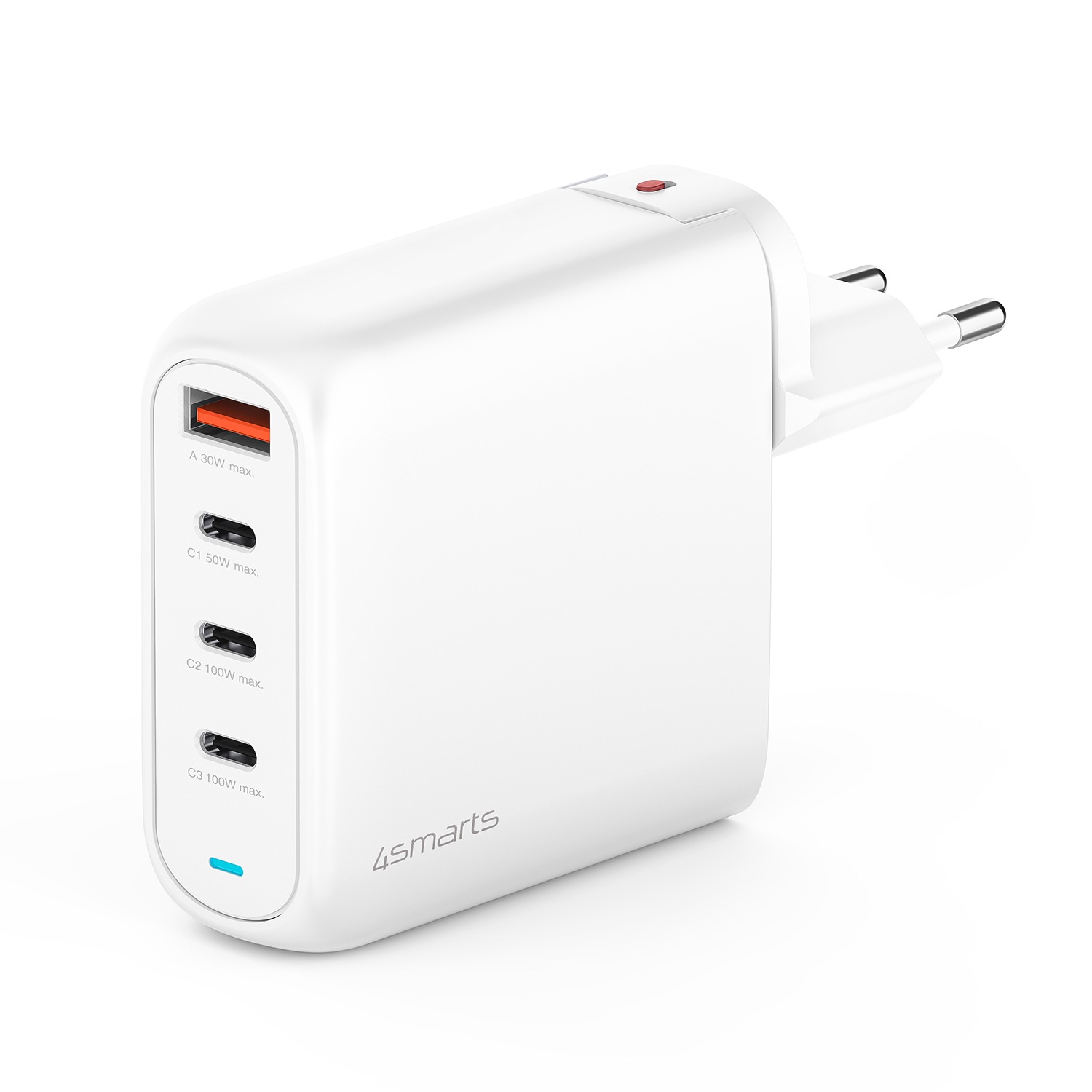 4smarts USB-Ladegerät »Ladegerät GaN Flex Pro 100W 3 USB-C+1 USB-A«, (Schnellladeprotokolle PD 3.1, QC 4+, PPS, AFC, SCP, FCP und 2.4A Apple), Laptop Netzteil Ladegerät für MacBook Lenovo HP ASUS Notebook-Netzteil
