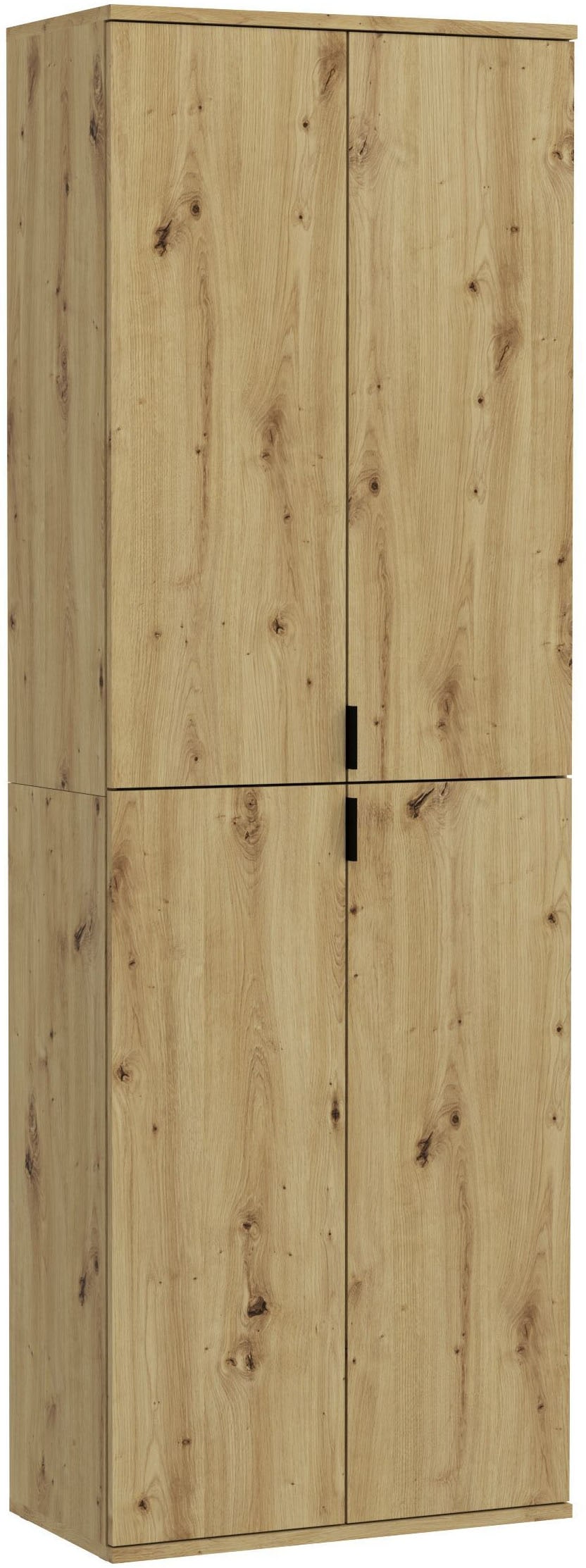 Home affaire Garderobenschrank "TRONDHEIM, Höhe 193 cm, 4 Türen, 9 Fächer, 7 Einlegeböden" inkl. ausziehbarer Kleiderstange, in verschiedenen Farben erhältlich, Schrank, Hochschramk, Mehrzweckschrank, Universalschrank, Flur, Diele