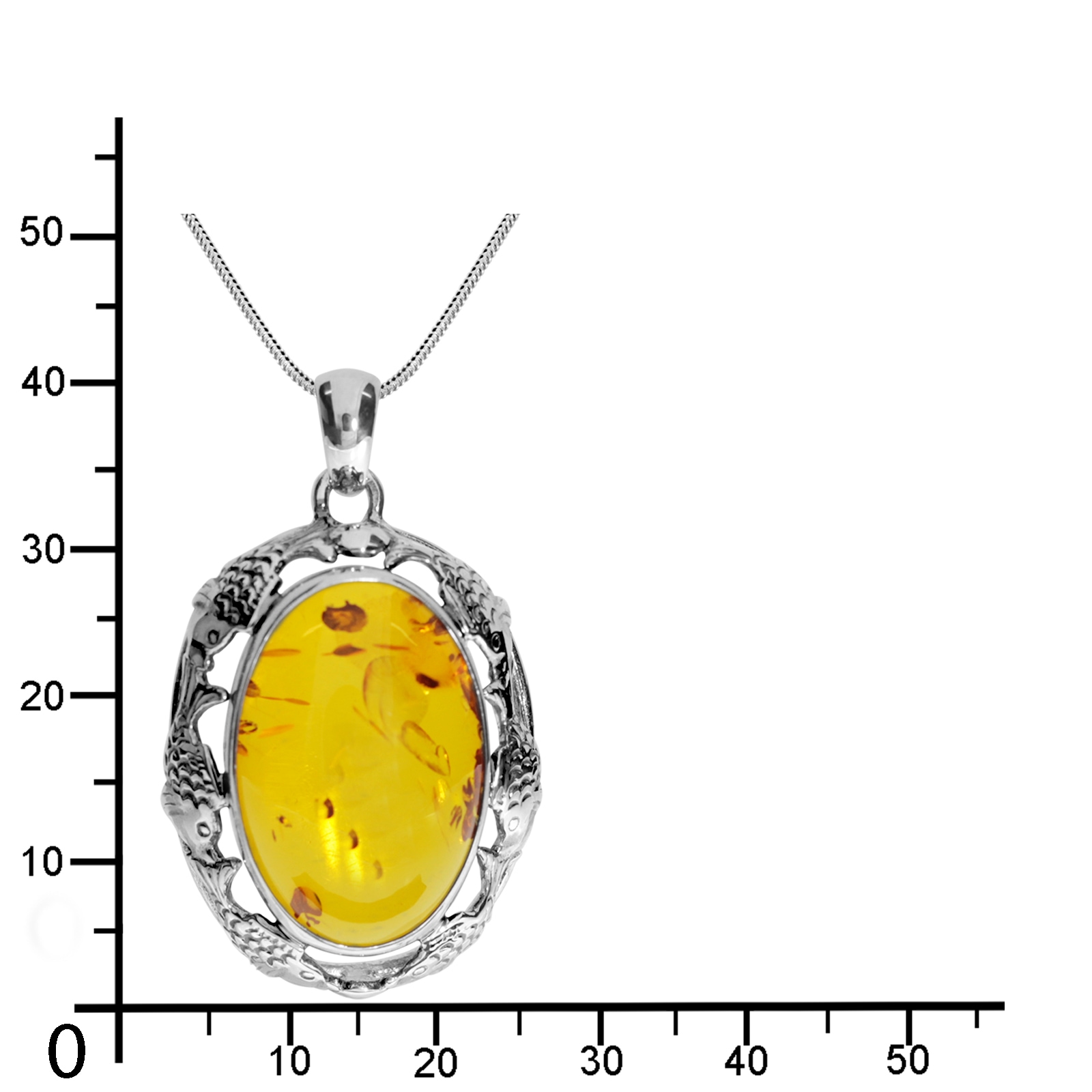 OSTSEE-SCHMUCK Kette mit Anhänger »- Fischland 41x25 mm - Silber 925/000 - Bernstein«