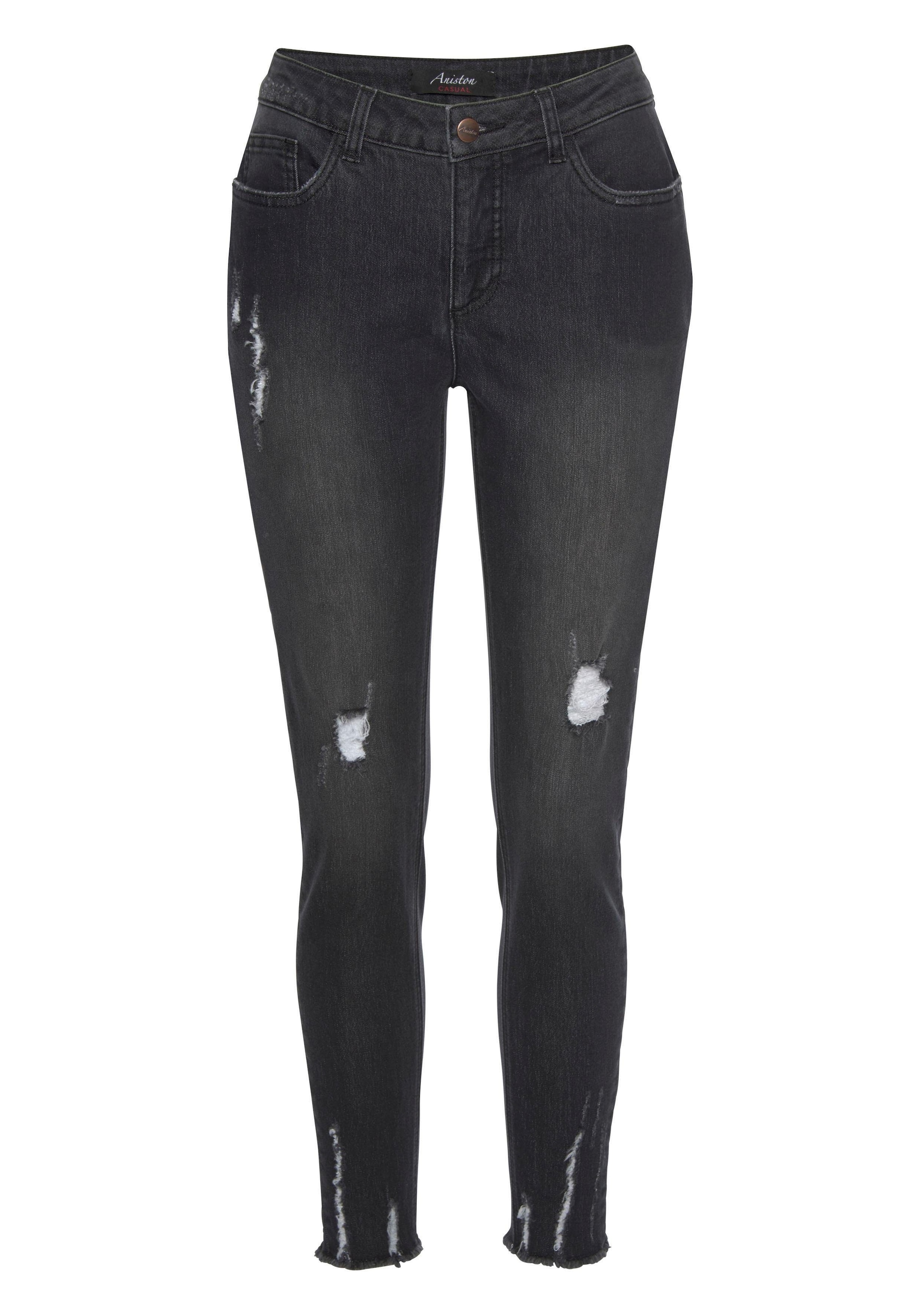 Aniston CASUAL Skinny-fit-Jeans, mit bei ♕ Destroyed-Effekt