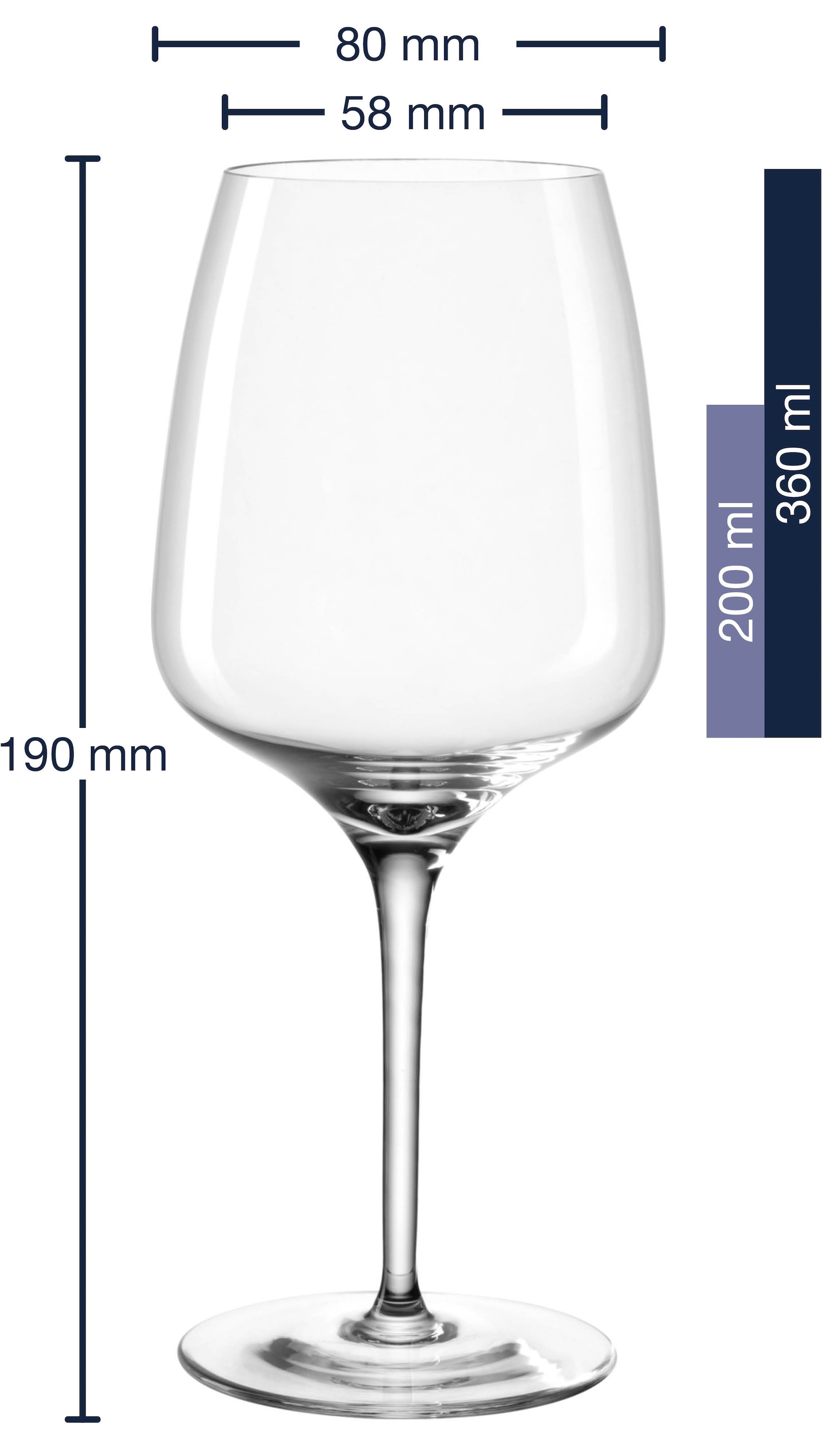 LEONARDO Weinglas »Weißweinglas CESTI, 360 ml, 6er-Set«, (Set, 6 tlg.), Kelchglas, spülmaschinengeeignet