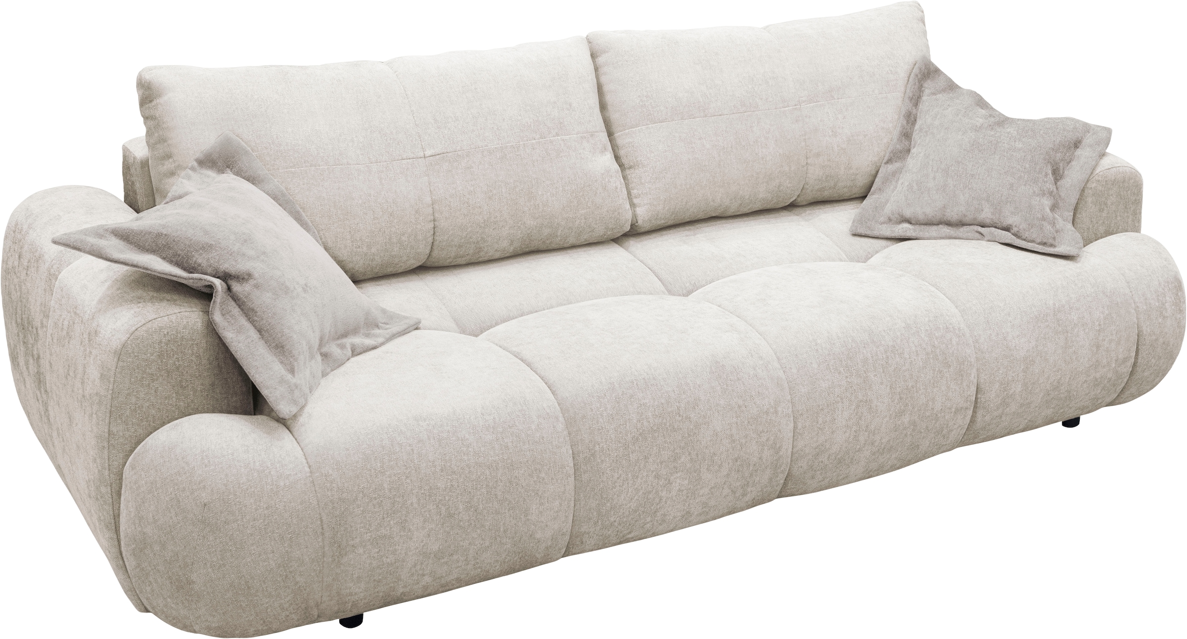 exxpo - sofa fashion 3-Sitzer »Alessano, 254 cm breit, modern & gemütlich« Verlässliche Qualität, inkl.Bettfunktion, Bettkasten, 2x Plaidskissen