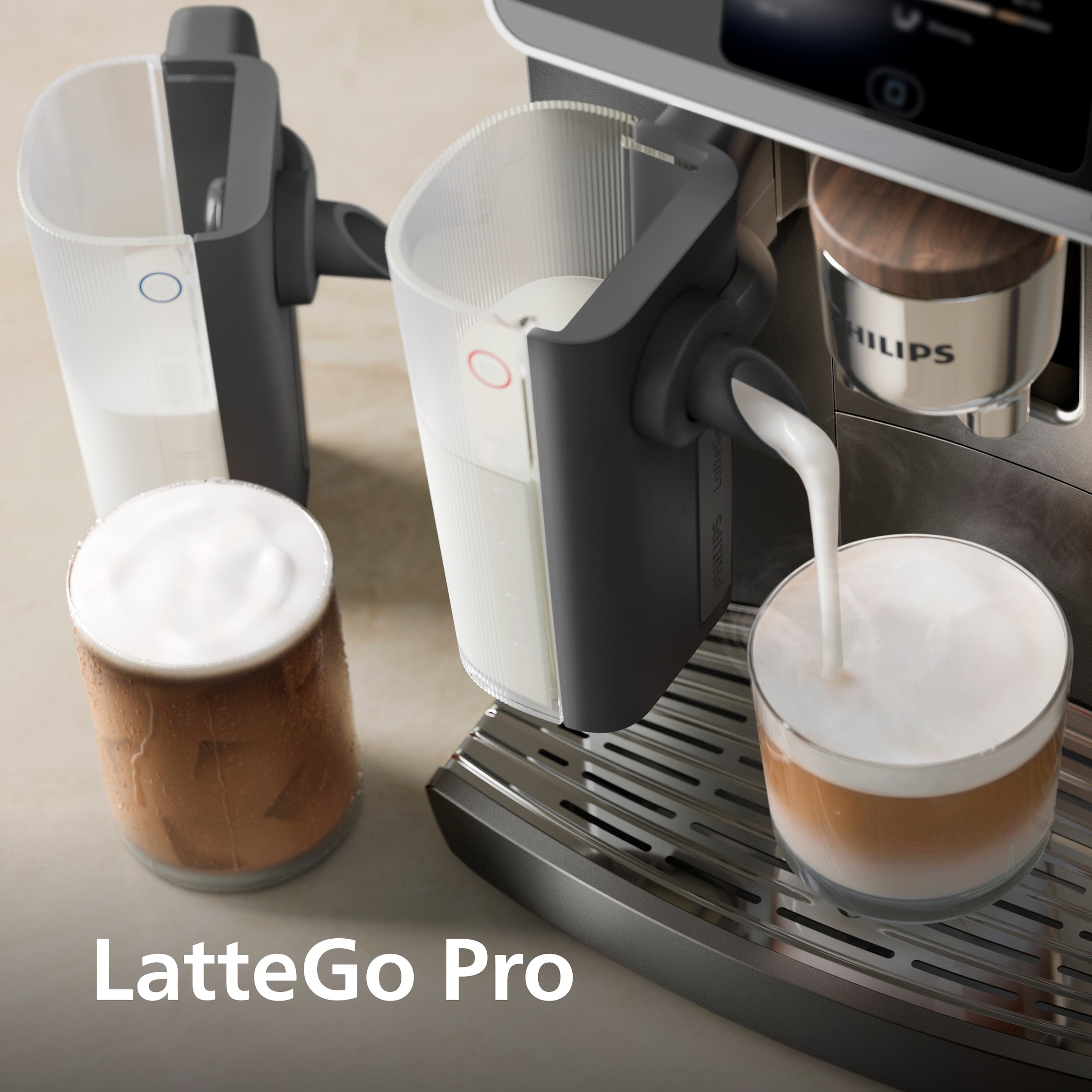 Philips Kaffeevollautomat »EP8757/12 8000 Series Café Aromis, 50 Getränke (heiß oder eisgekühlt)« LatteGo Pro-Milchsystem, BrewExtract Technologie, appfähig