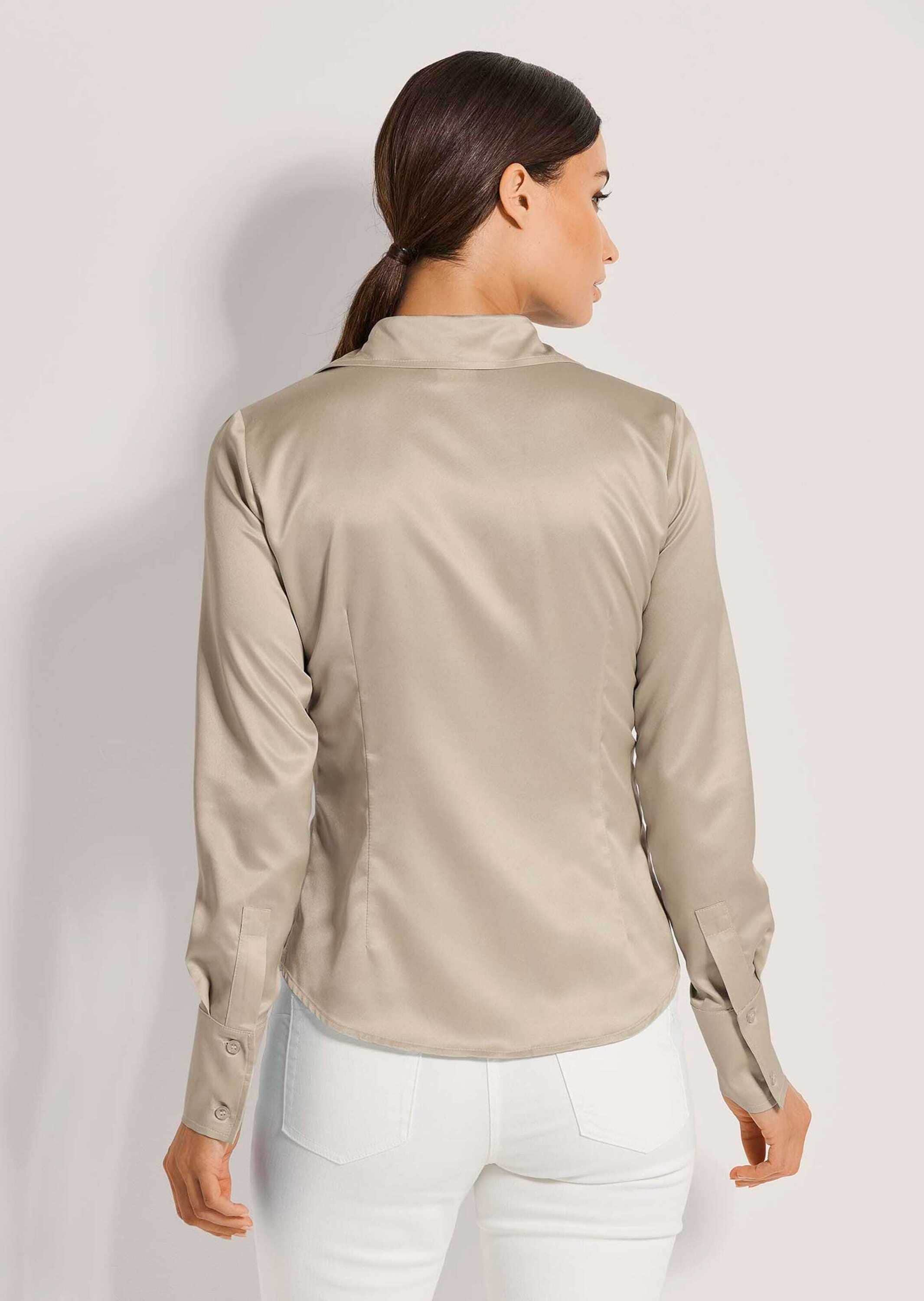 MADELEINE Hemdbluse »Bluse Hemdbluse mit glänzendem Finish« Satinbluse