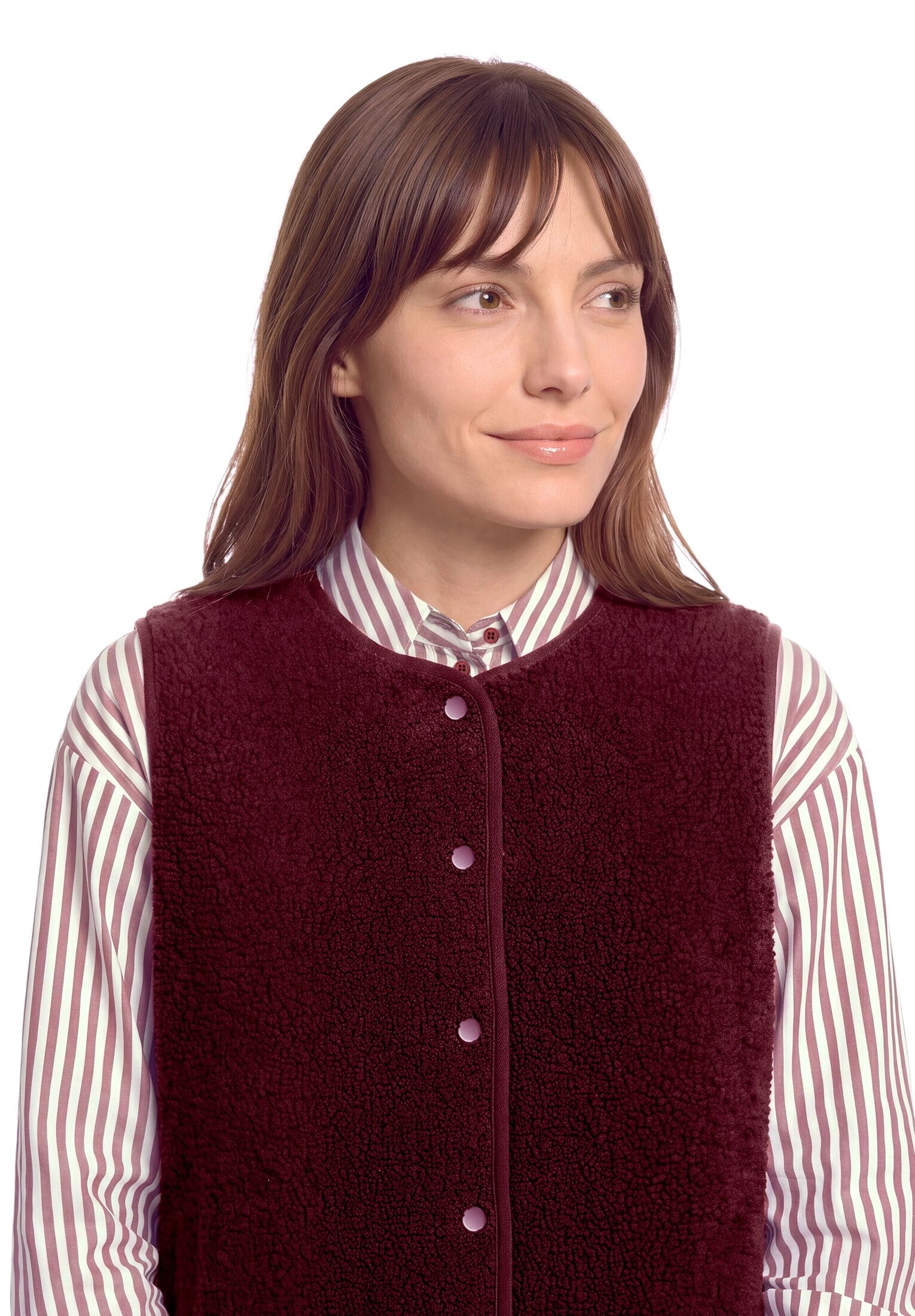 Betty&Co Fleecepullover »Plüschweste mit Knöpfen«
