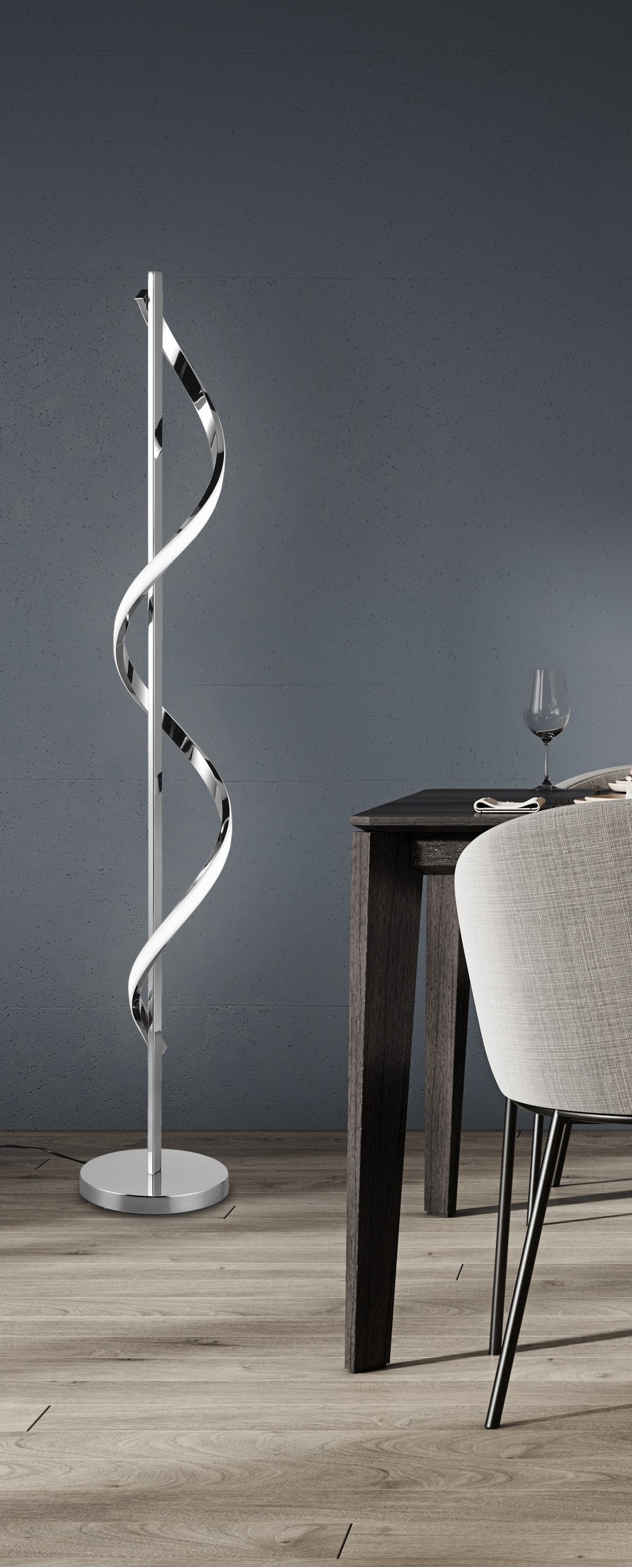 REALITY Leuchten LED Stehlampe »ISABEL, Stehlampe mit Fußschalter, 21,5W LED kaltweiß 4000K 2600 Lumen« LED-Board 1 Stk. Kaltweiß Stehleuchte stufenlos dimmbar, Höhe 120cm Ø 20cm, Memory Funktion