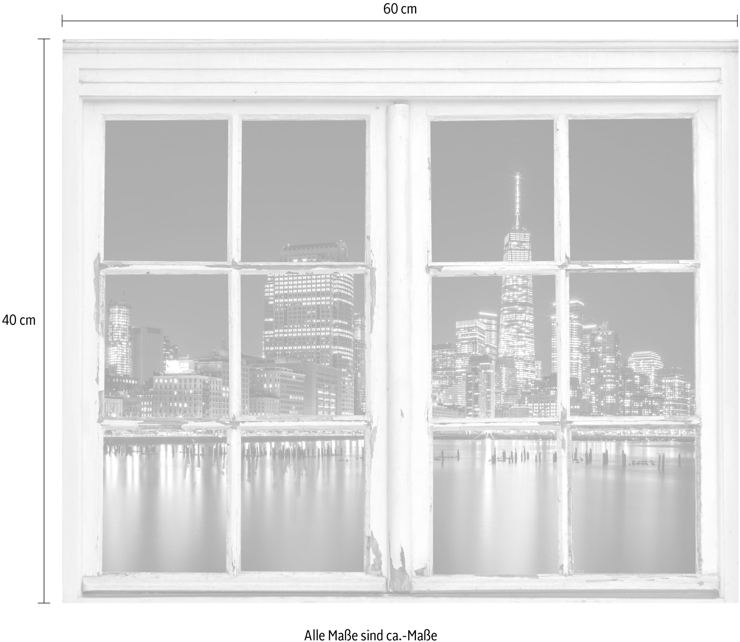 queence Wandsticker »New York am Wasser« Wandsticker, Wandbild, selbstklebend, Amerika, Wasser