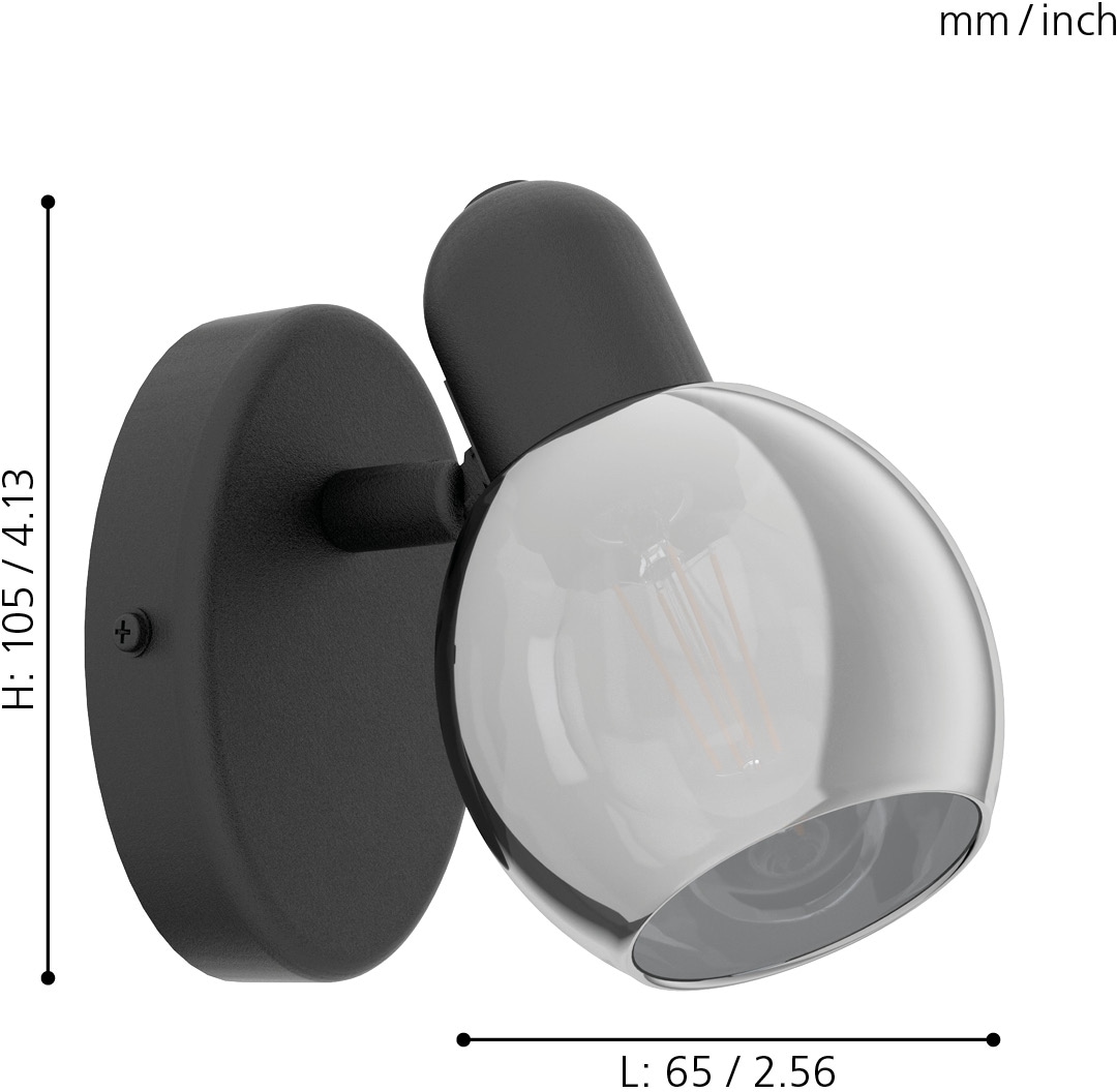 EGLO Deckenspot »POLLICA Deckenstrahler, Stahl, Glas, E14, IP20, Wohnzimmerlampe, Lampe« E14 Spot für Wohnzimmer, Flur oder Schlafzimmer