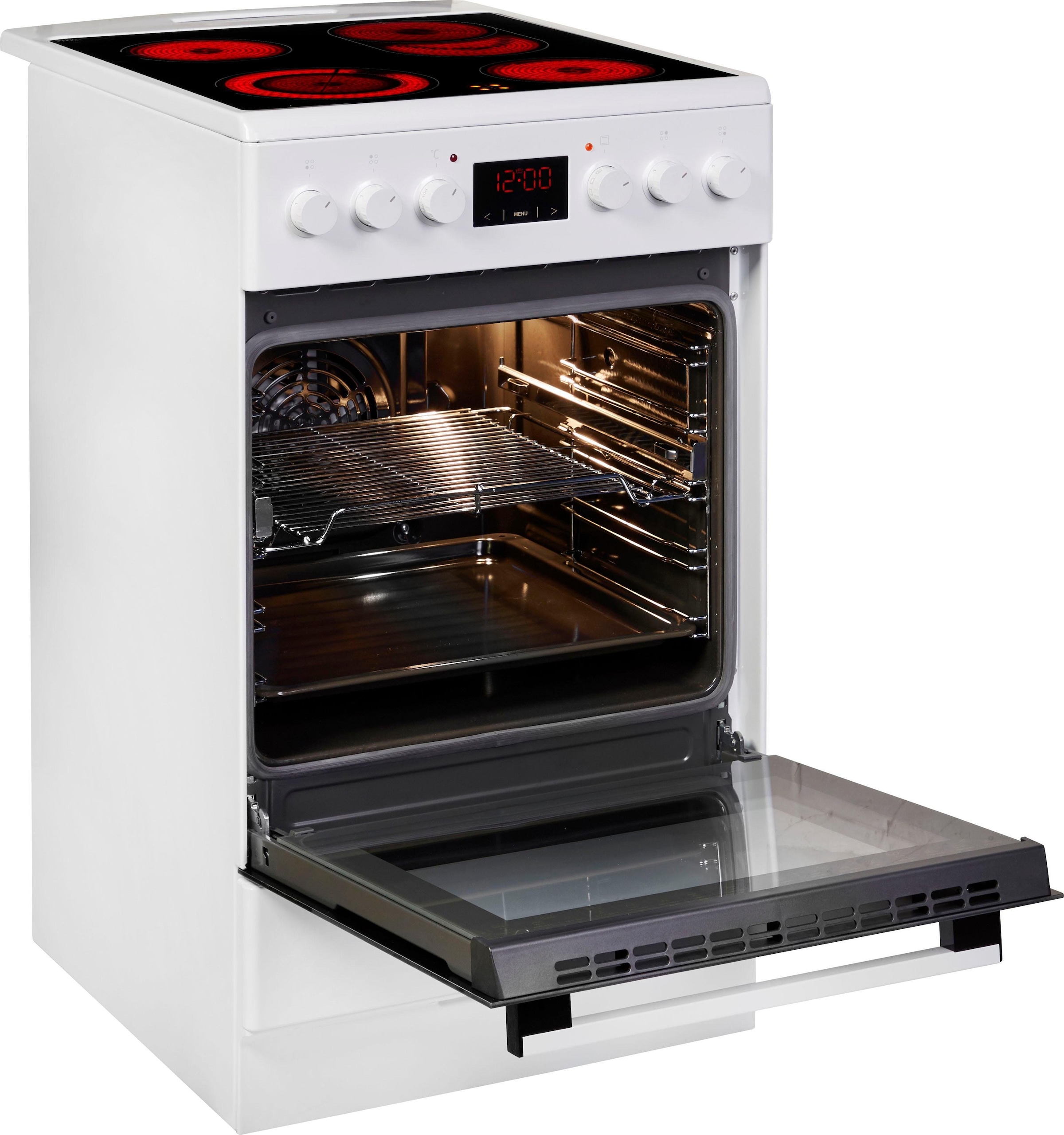 Amica Elektro-Standherd »SHC 903 001 W«, mit 1-fach-Teleskopauszug, Simple Steam Reinigungsfunktion