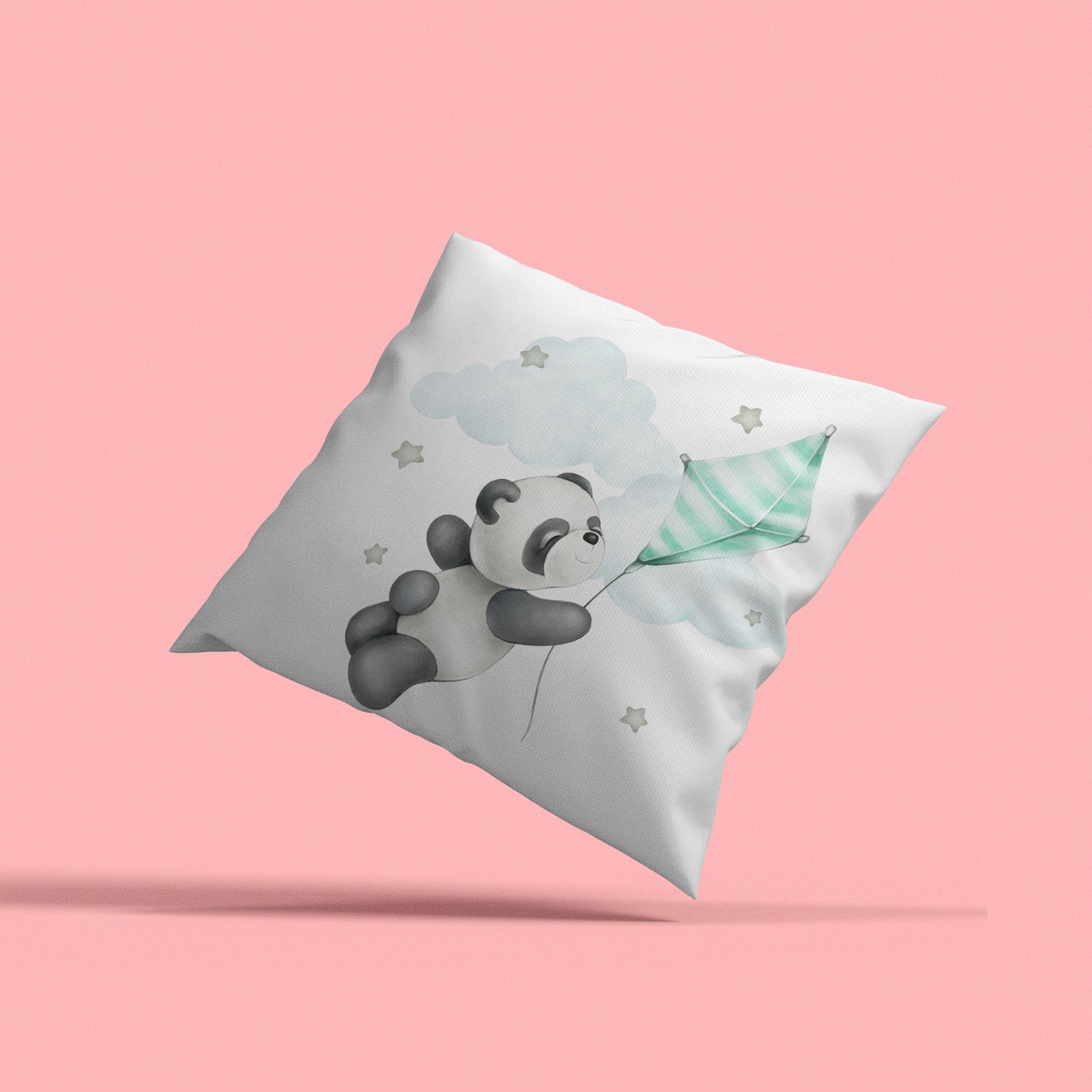 queence Dekokissen »Fliegender Panda«, Kissenhülle mit HD Premium Druck, geruchsneutral, 40x40cm