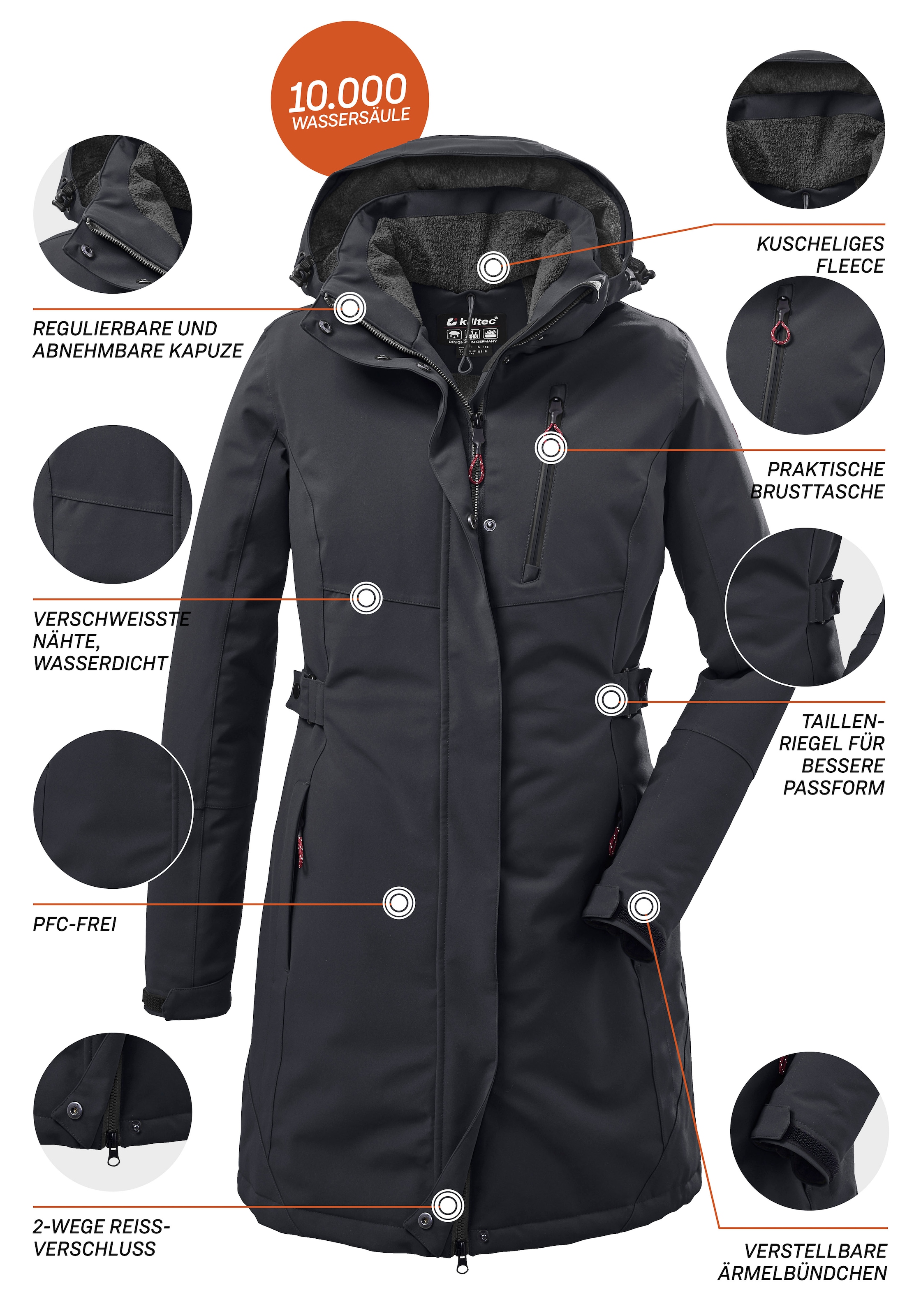Killtec Parka, mit Kapuze