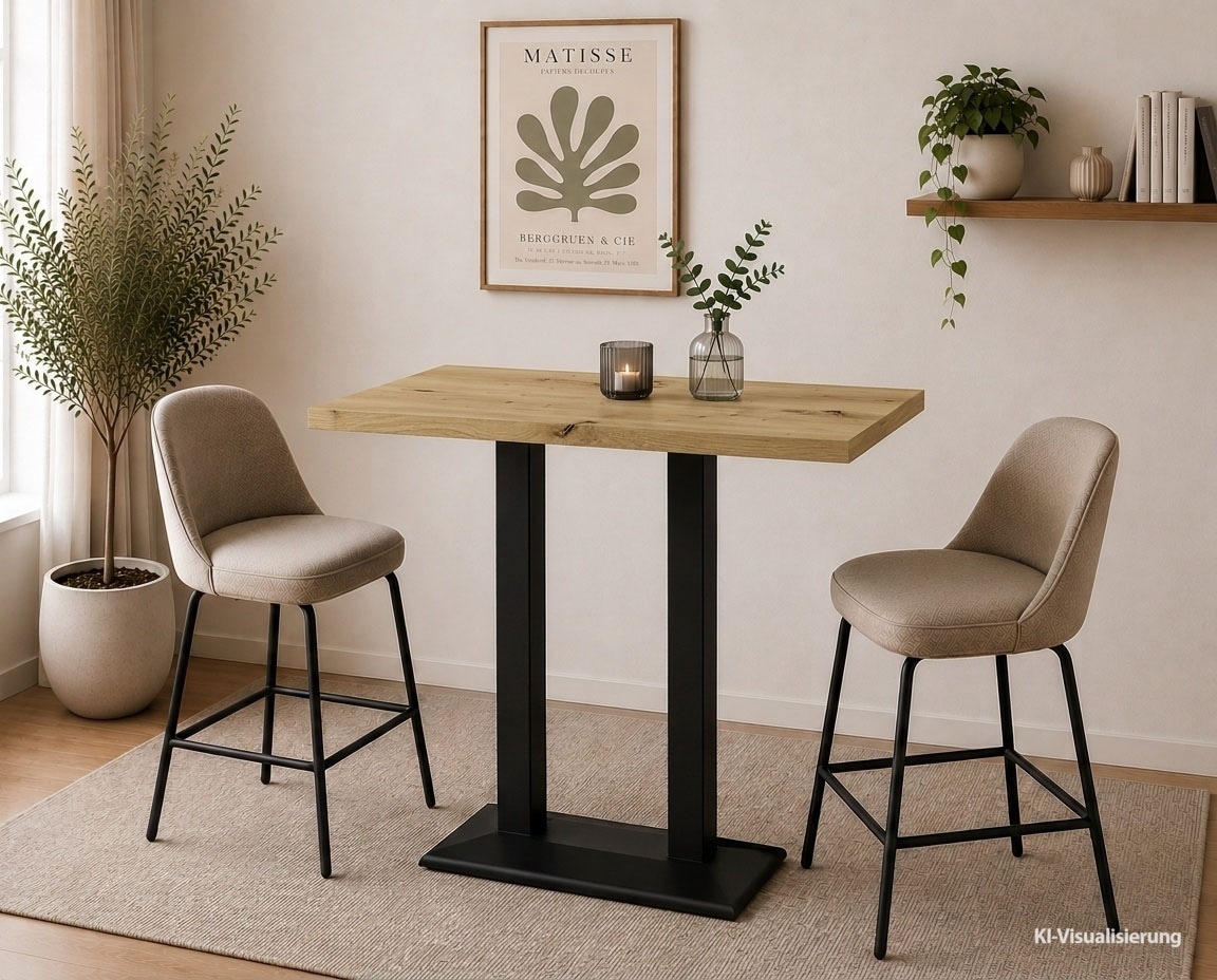 Mäusbacher Bistrotisch »Big Bistro Metall« Doppelsäulengestell, eckige Platte BHT 120x105x70 cm